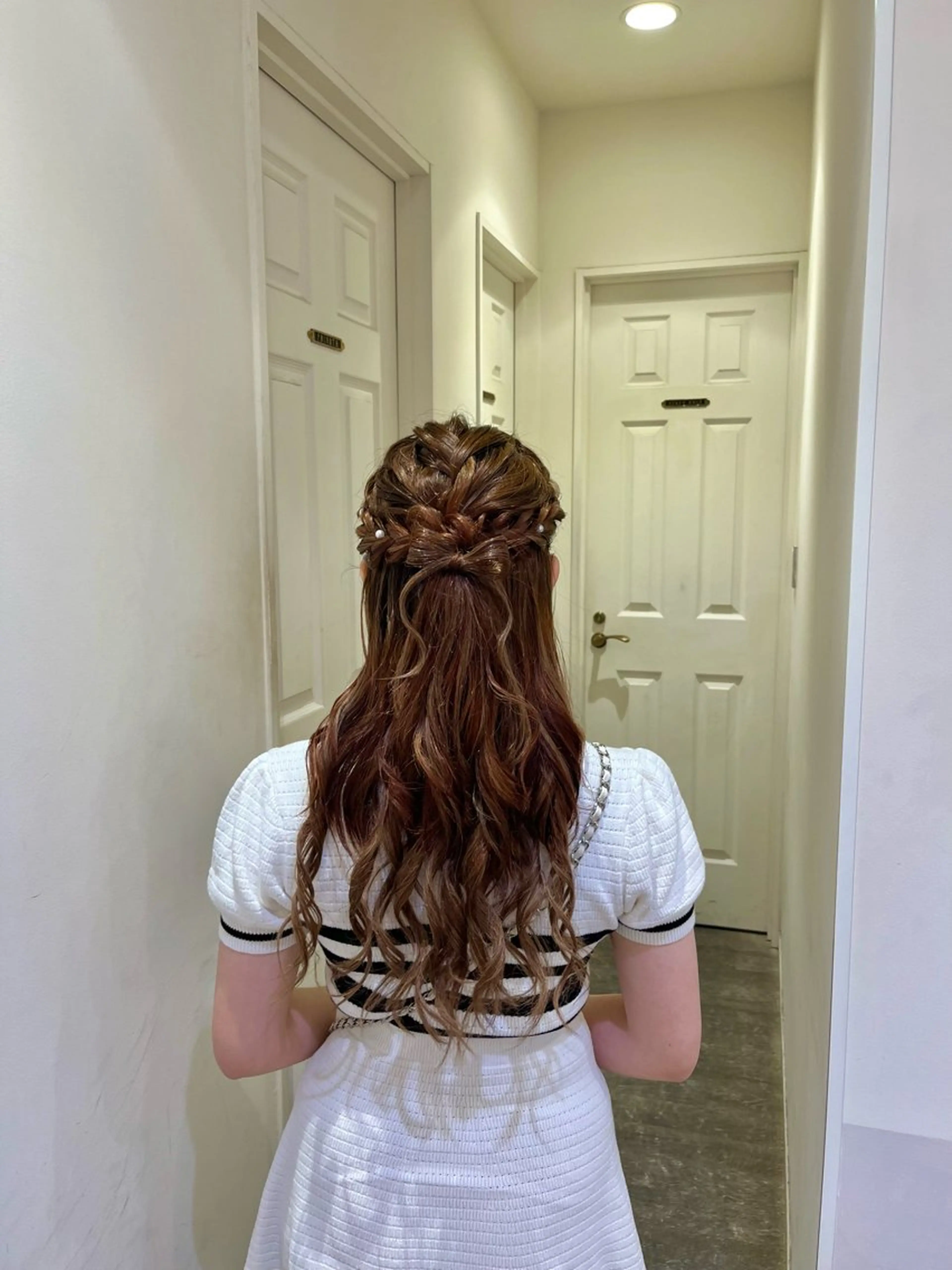 ヘアアレンジ ハーフアップ ヘアセット エクステ🎀 暖色カラー🎀amiのヘアスタイル