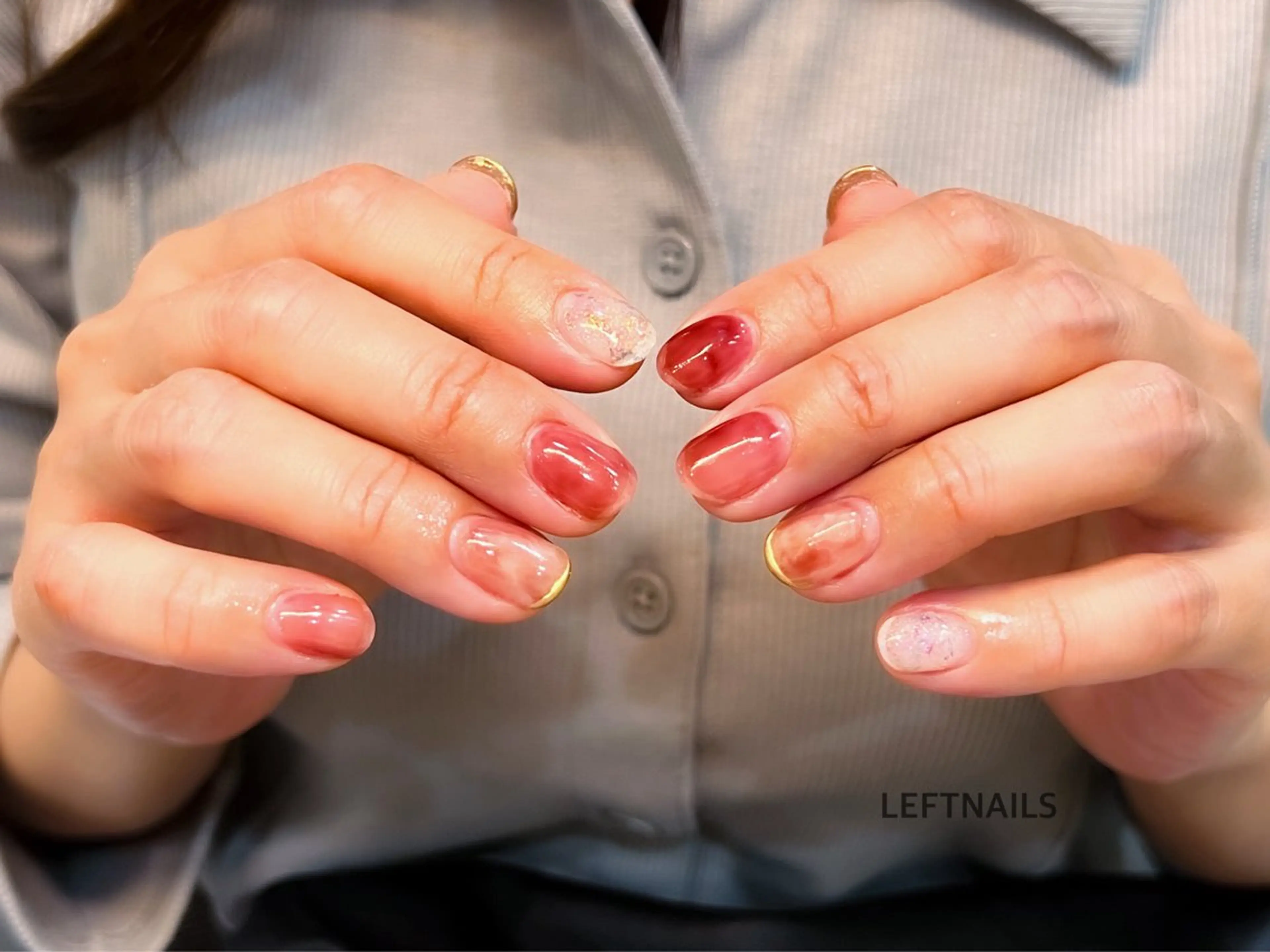 ネイル LEFTNAILS フィルインニュアンスのネイルデザイン