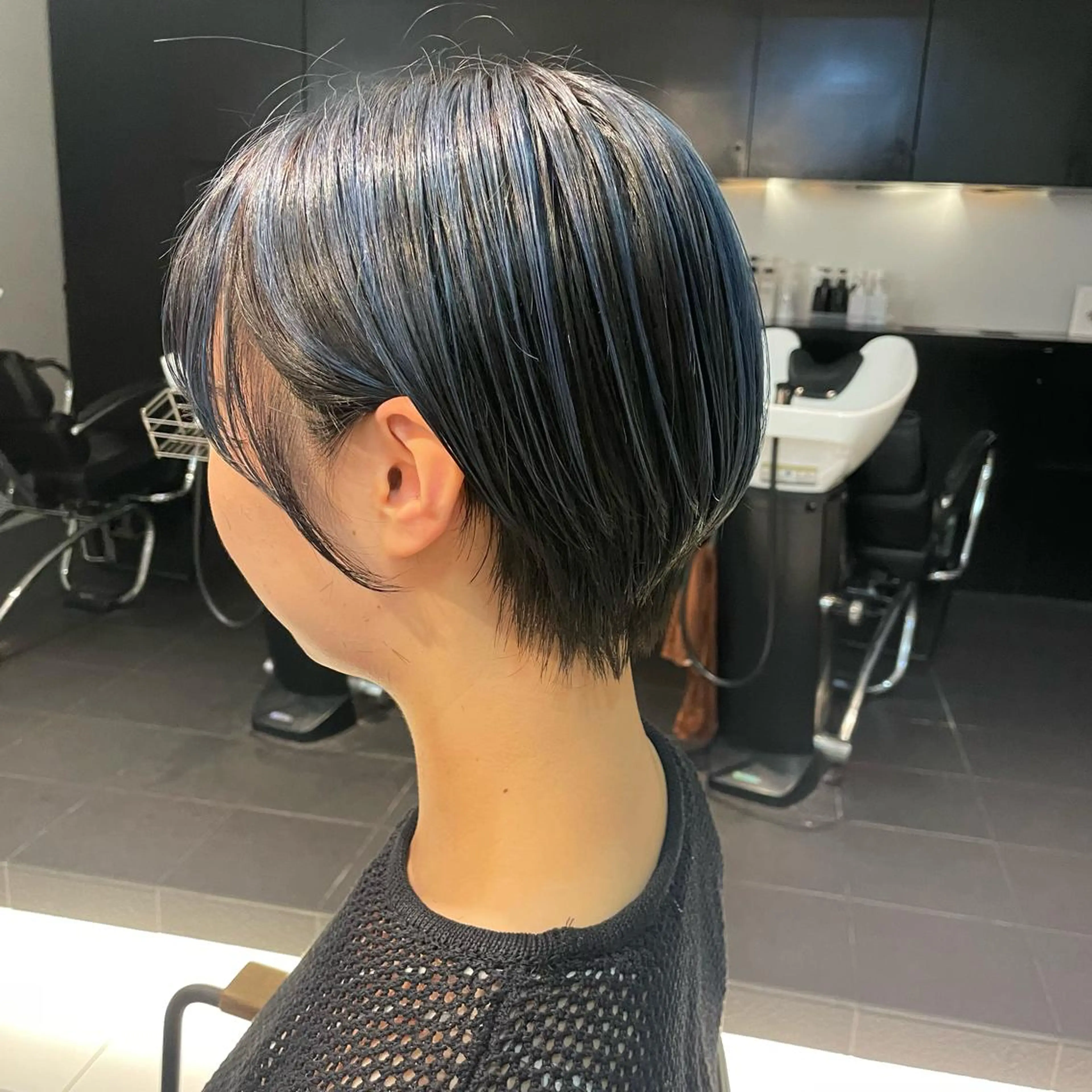 ショート カラー ブルーカラー ショートヘア 透明感カラー/ 寺田千雅子のヘアスタイル