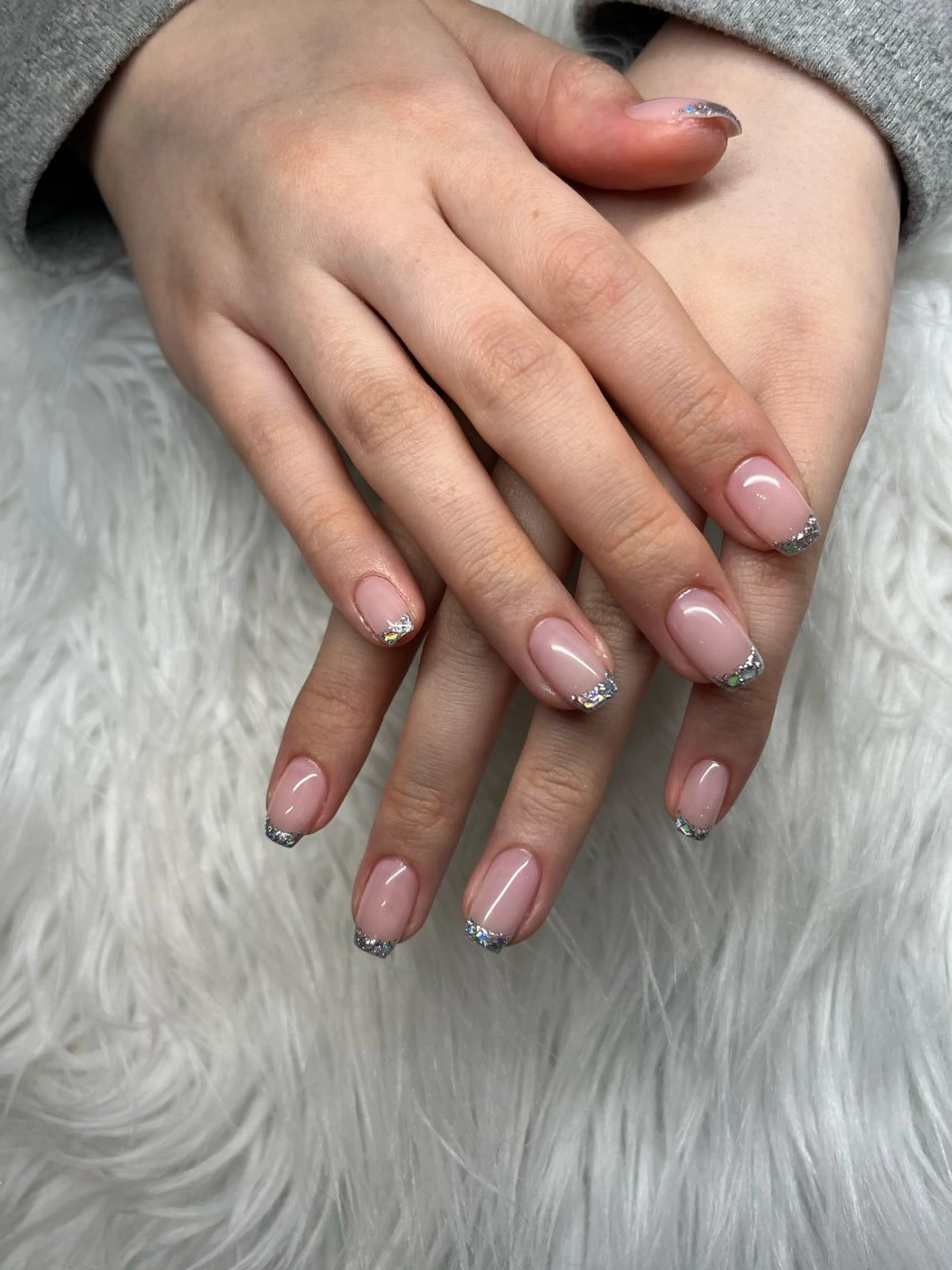 【ベースカラー選べます！】ガラスフレンチの写真