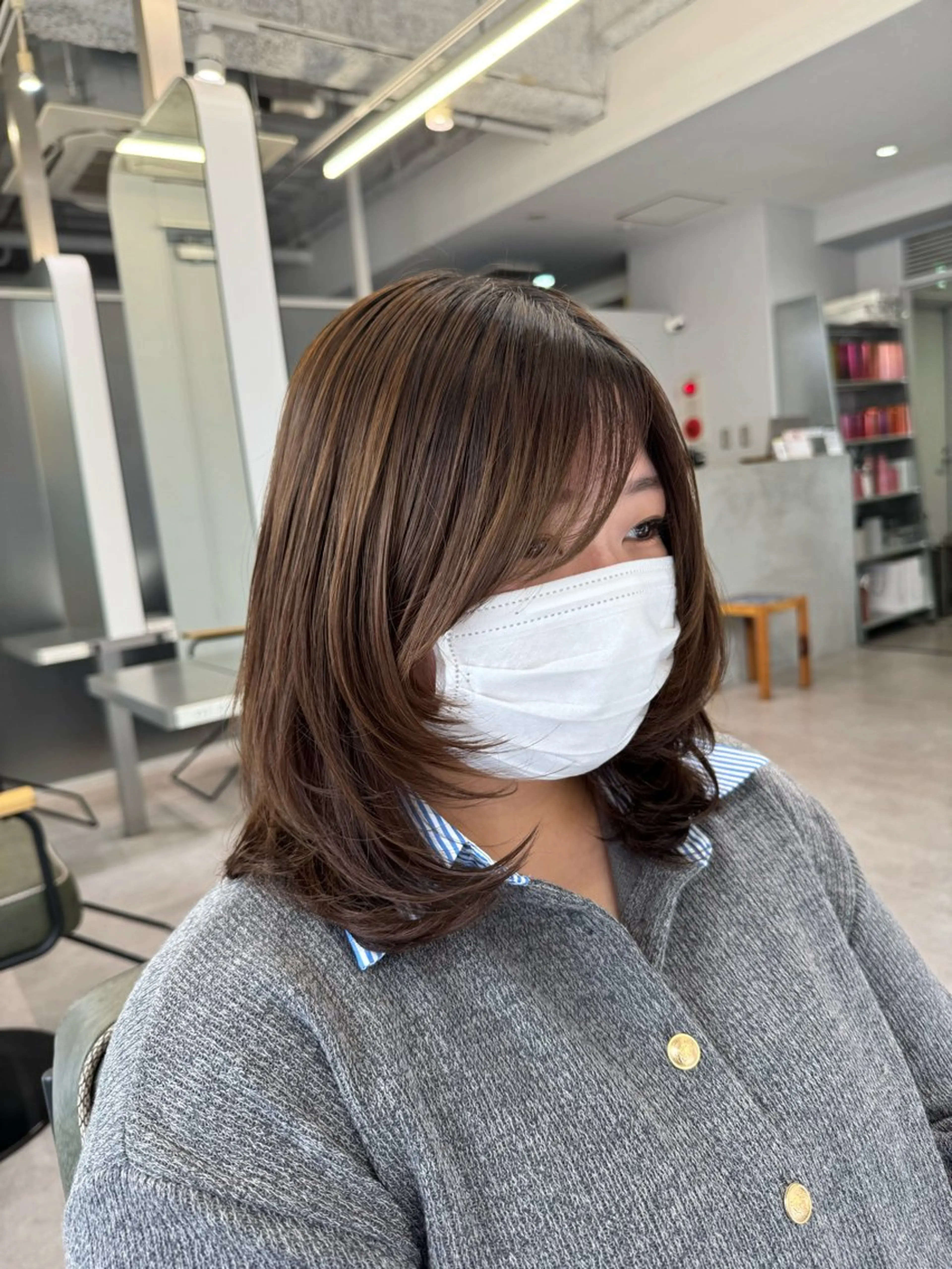 ショート 顔まわりレイヤー 顔周りカット レイヤーカット 暖色系/透明感 治野心のヘアスタイル