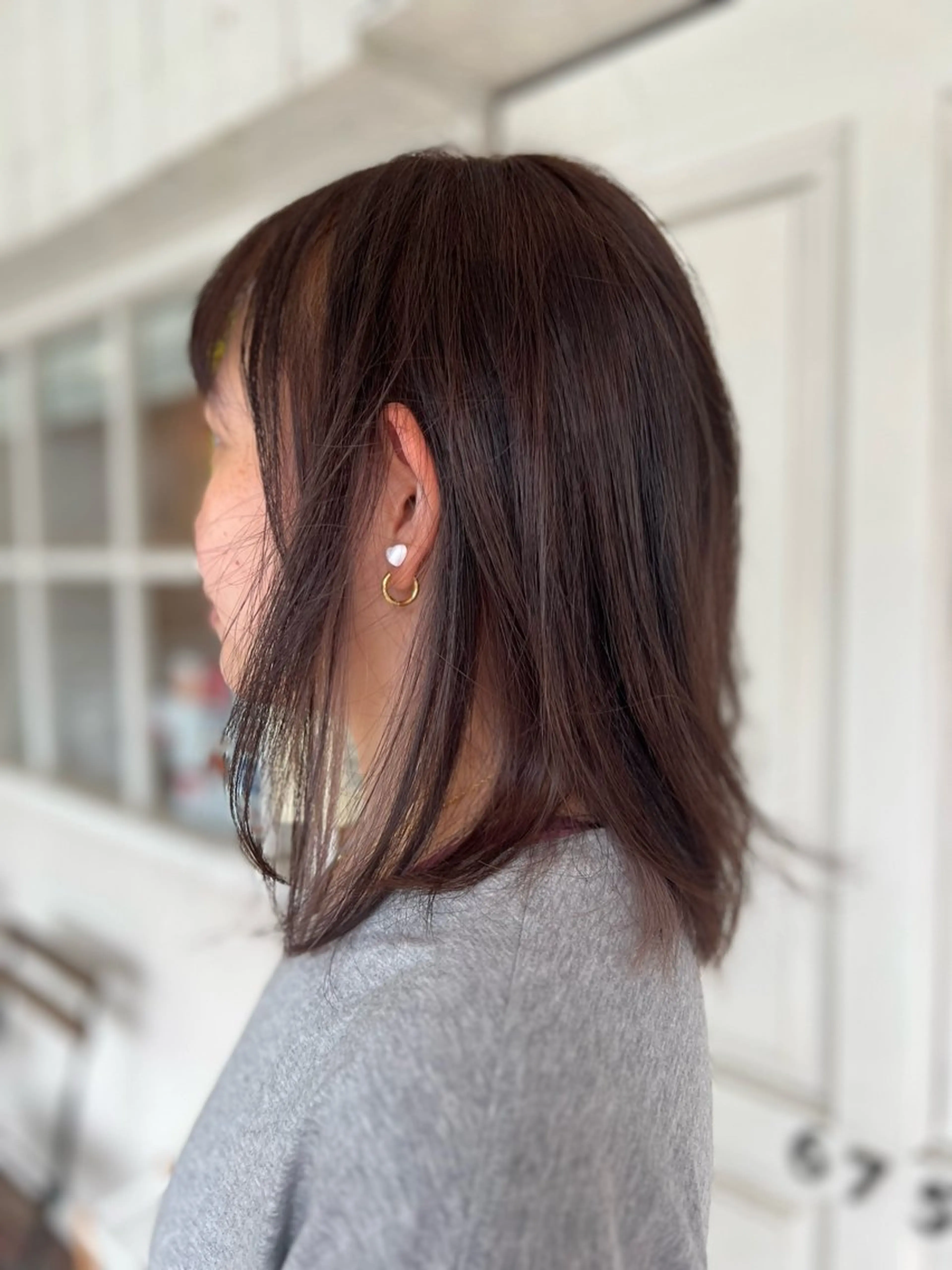 ミディアム カット ヘアカラー 馬場 麻奈美のヘアスタイル