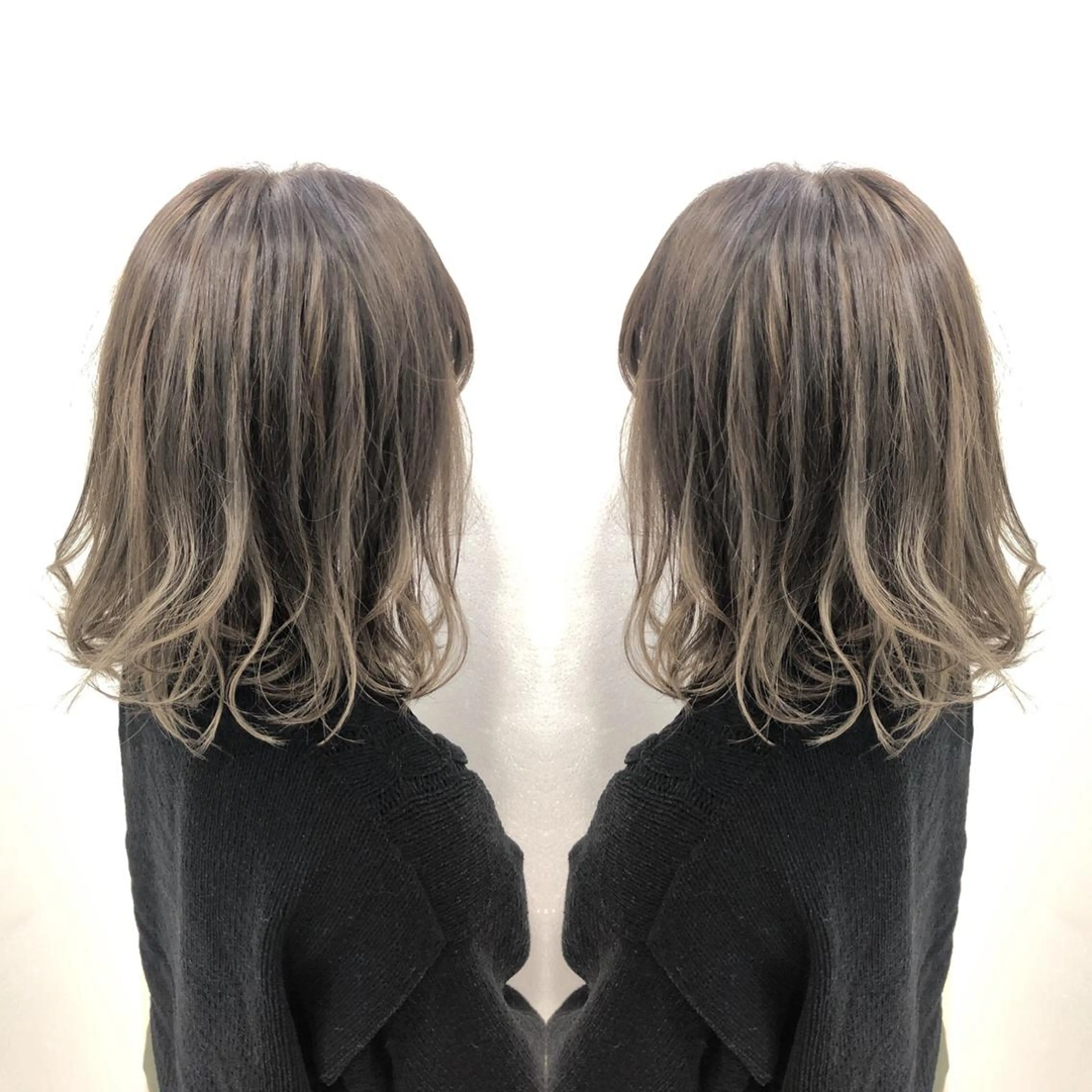 ミディアム カラー ハイライトカラー ハイライト 髪質改善特化サロン ICONIQ天神店のヘアスタイル