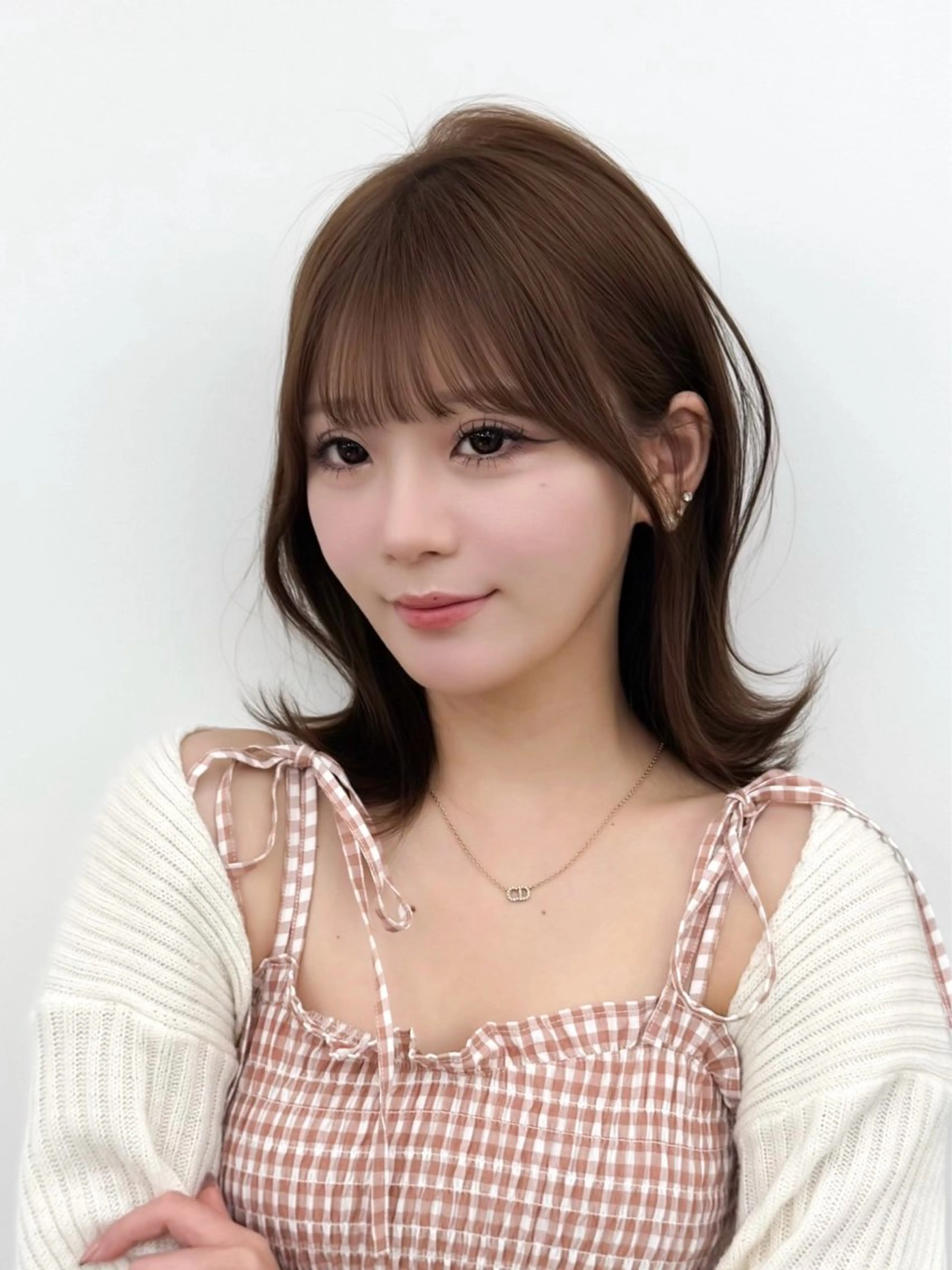 ミディアム カラー ヘアアレンジ 最小顔周り&レイヤー 特化/池袋/kokiのヘアスタイル