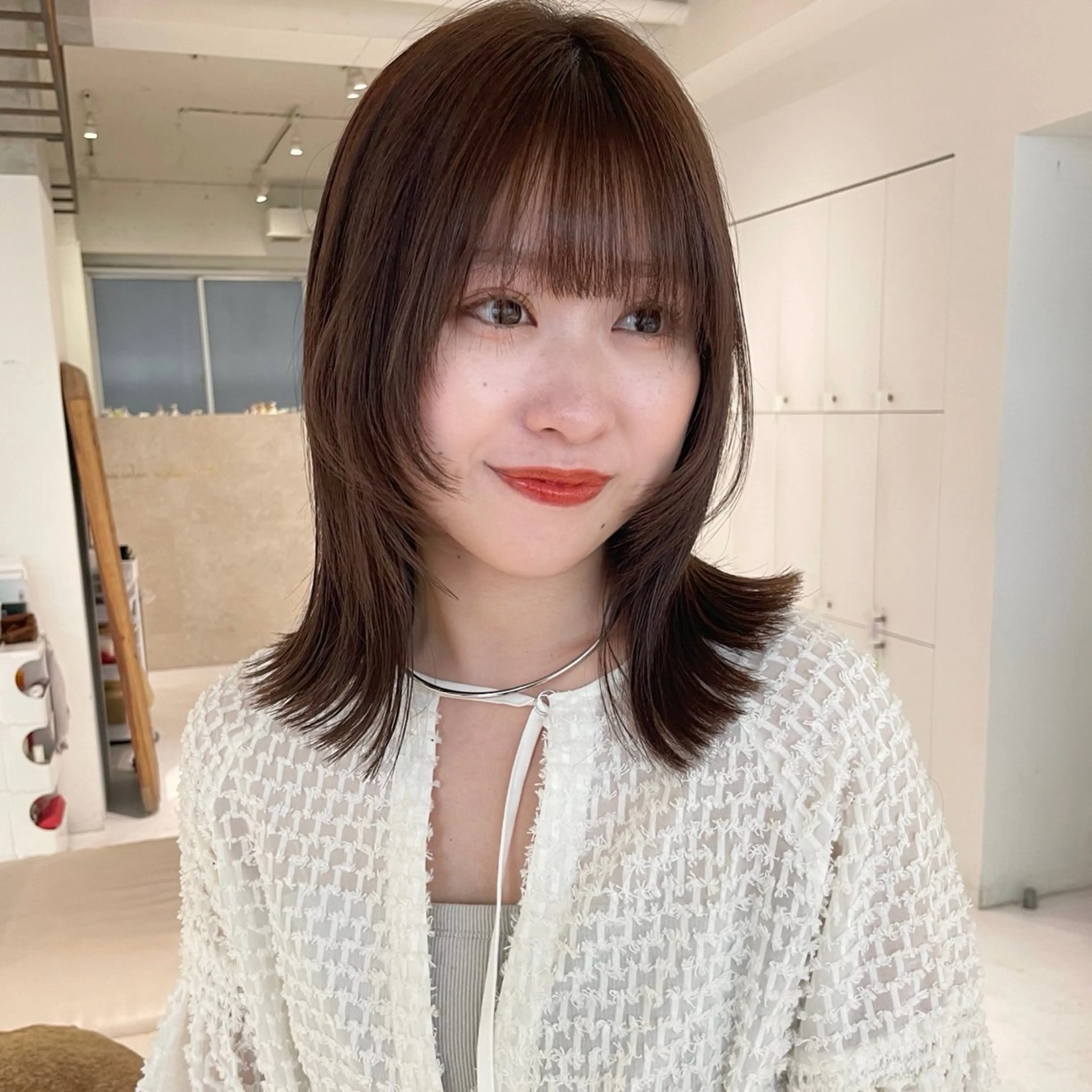 前髪カット+カラー+最高級髪質改善TOKIOトリートメント🪽の写真