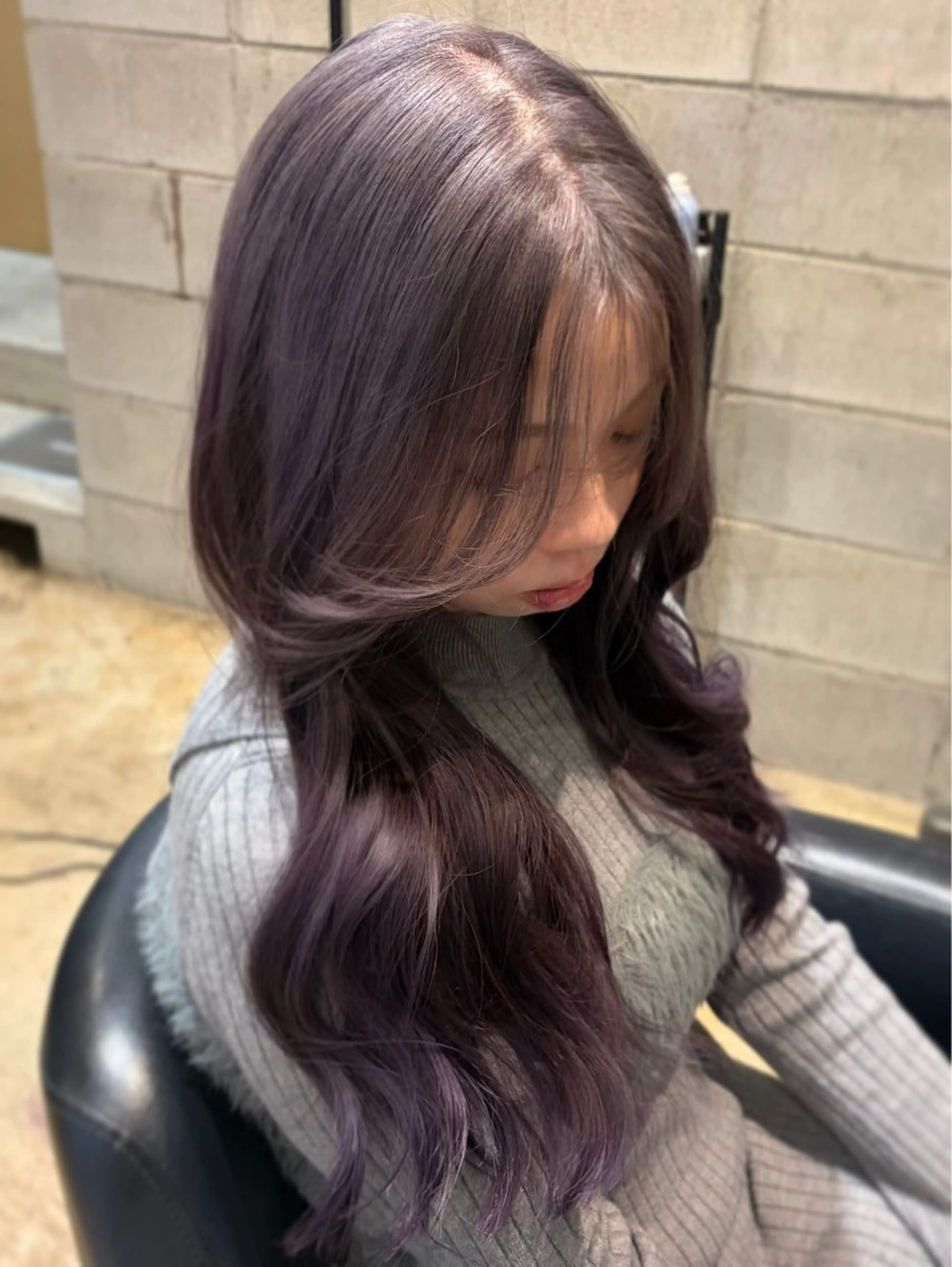 ロング カラー グラデーションカラー ラベンダーカラー シルバー カット ヘアカラー トリートメント みわ/博多 ブリーチ/メンズヘアのヘアスタイル