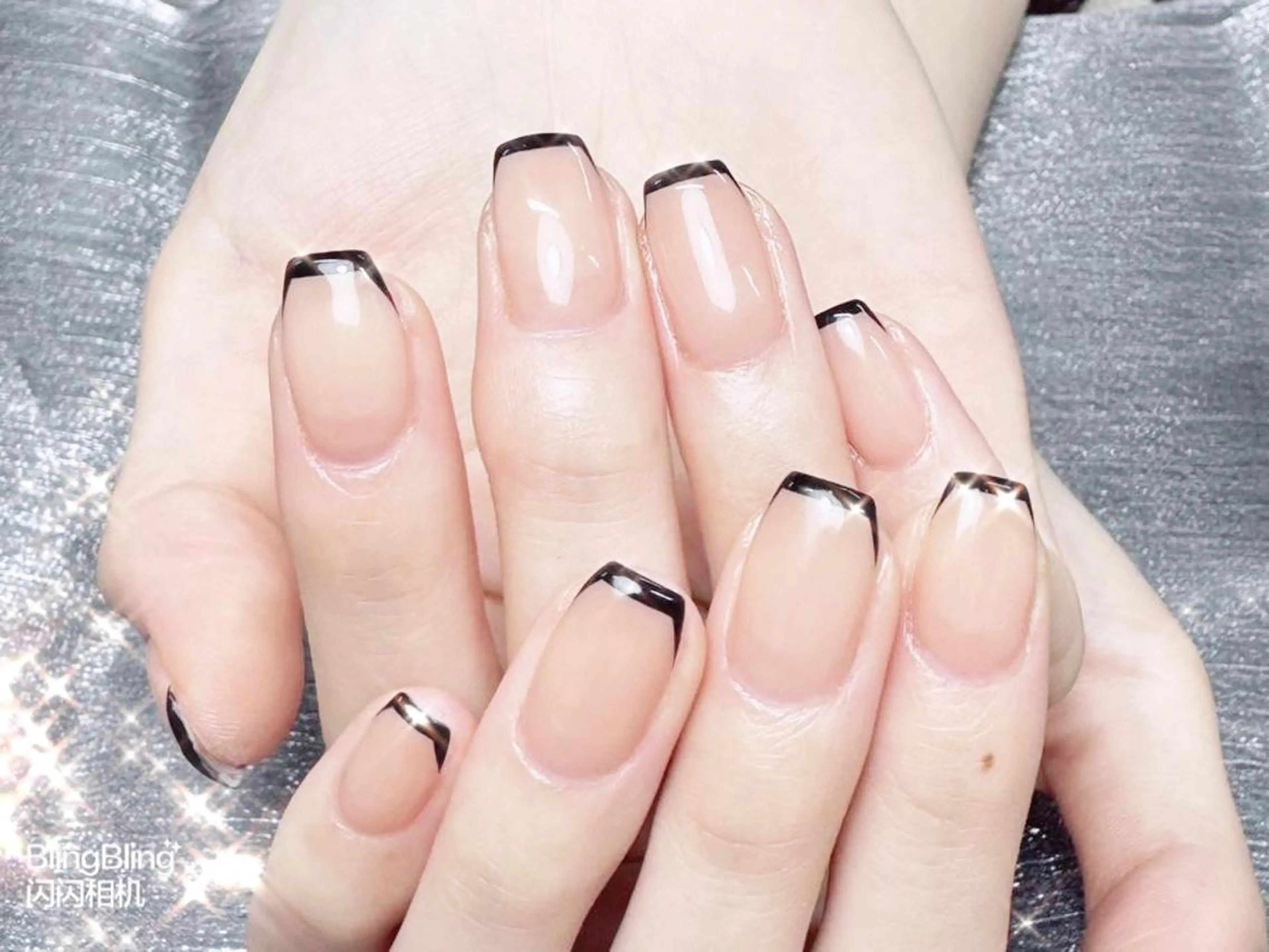 ネイル オーロラネイル チークネイル 長さ出し フットネイル フレンチネイル yumi nailのネイルデザイン