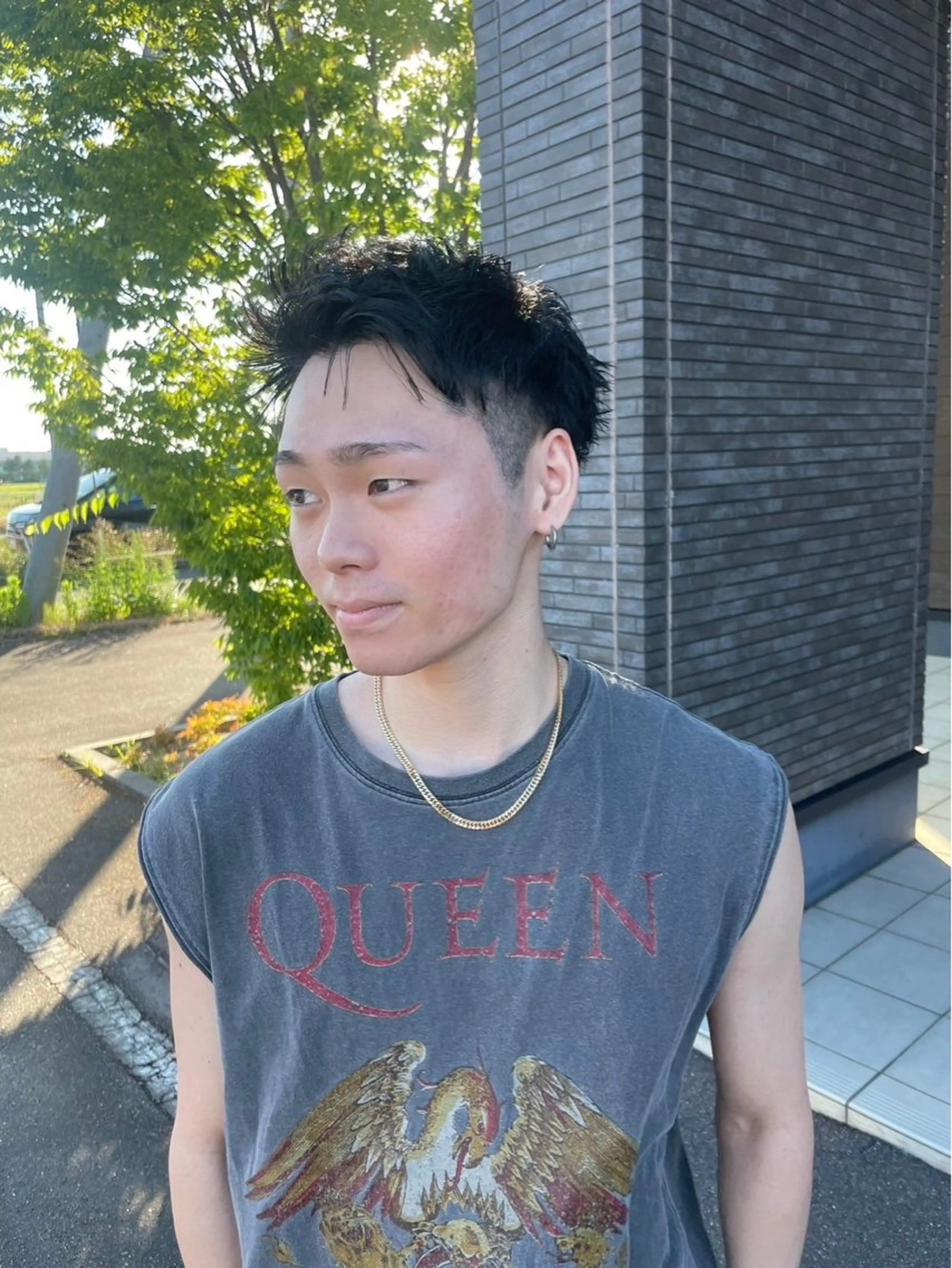 ショート 村松　和磨/ケアブ リーチ/メンズパーマのヘアスタイル