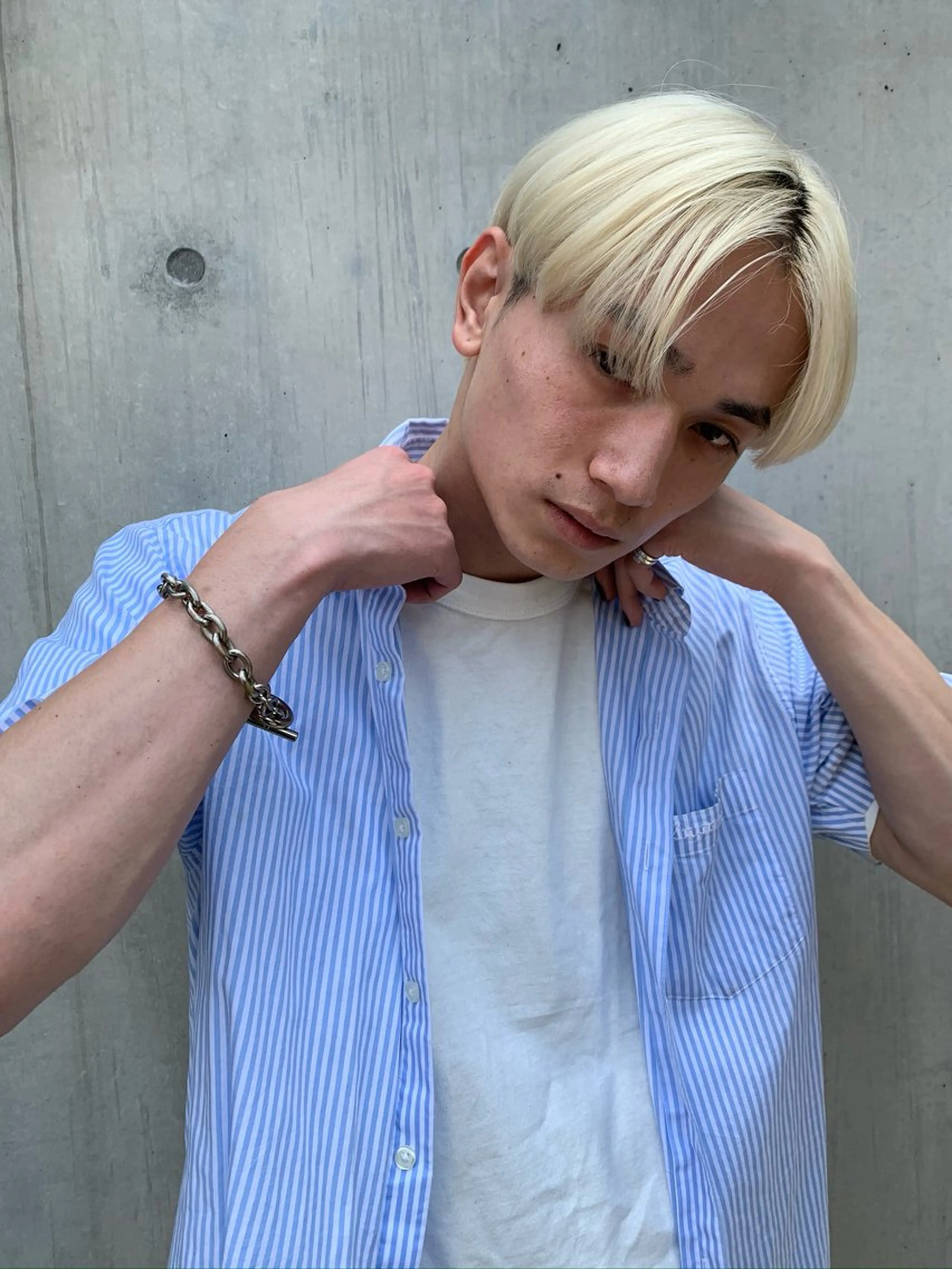 メンズ メンズハイトーン HOODS hair salon所属・透明感カラー🌿ボブ ✨飛田　ケイのヘアスタイル