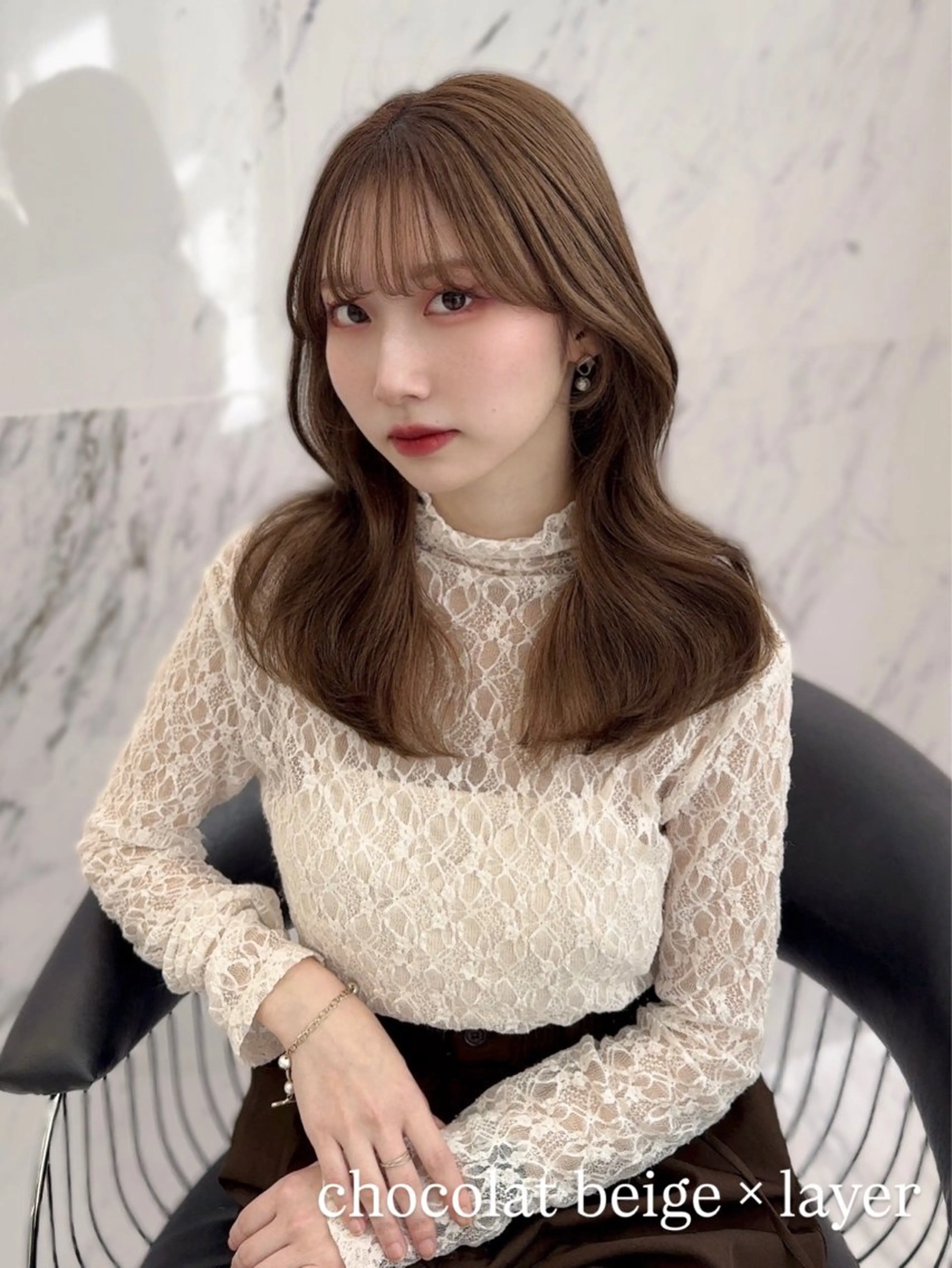 ロング カラー カット ヘアカラー Parve  Mix 🫧梶川虹のヘアスタイル