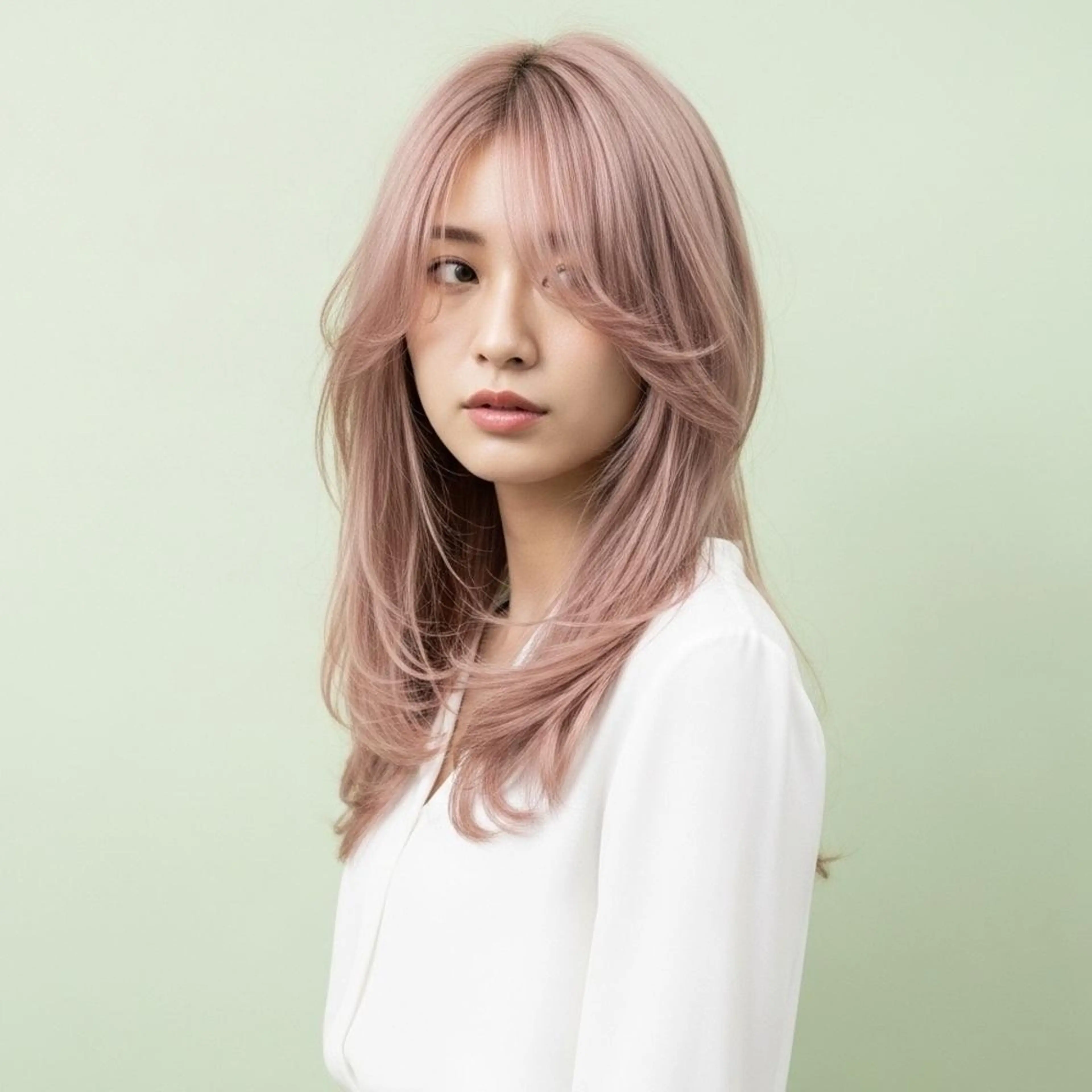 ロング カラー ロングレイヤー ベージュカラー ブロンド 透明感カラー ミルクティーベージュ カット ヘアカラー Halo/長居美容室 似合わせカット/ロキのヘアスタイル