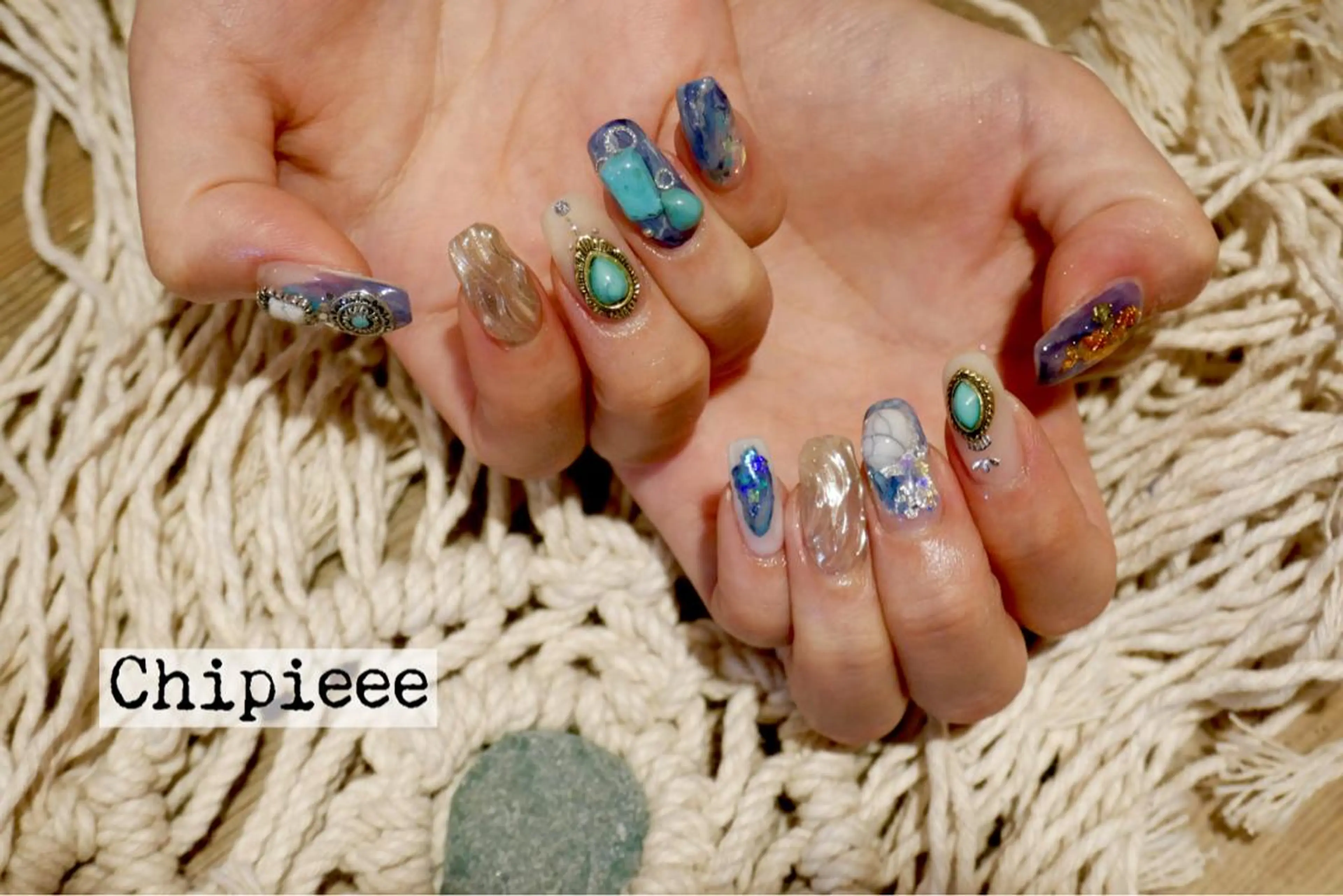 ネイル 夏ネイル ハンドネイル revia所属・ERI Nailistのネイルデザイン