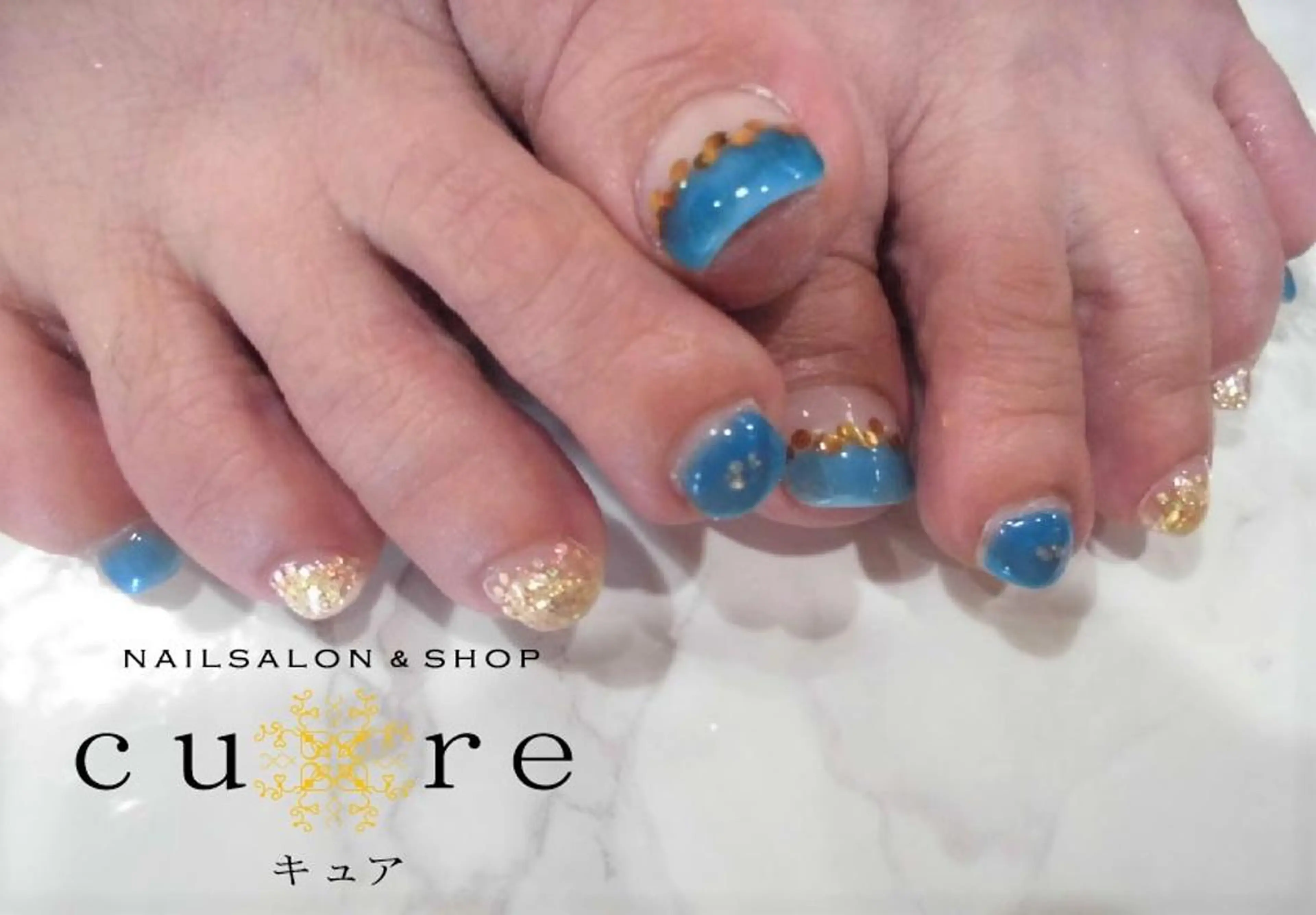 ネイル ショート フットネイル ネイルサロン Cureのネイルデザイン