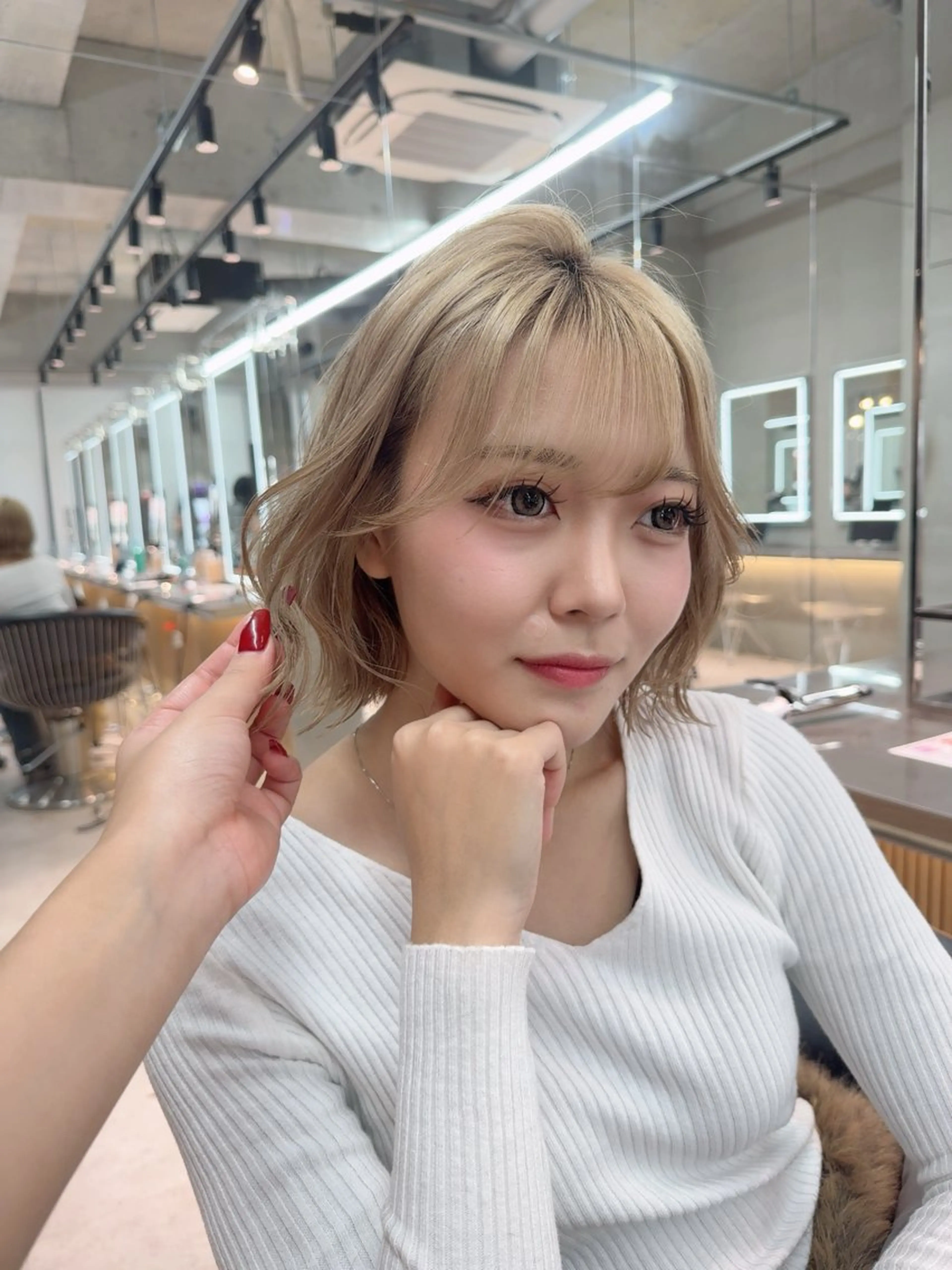 ミディアム カラー ヘアアレンジ ヘアカラー トリートメント ARIA💎縮毛矯正 ブリーチ💎複雑履歴のヘアスタイル