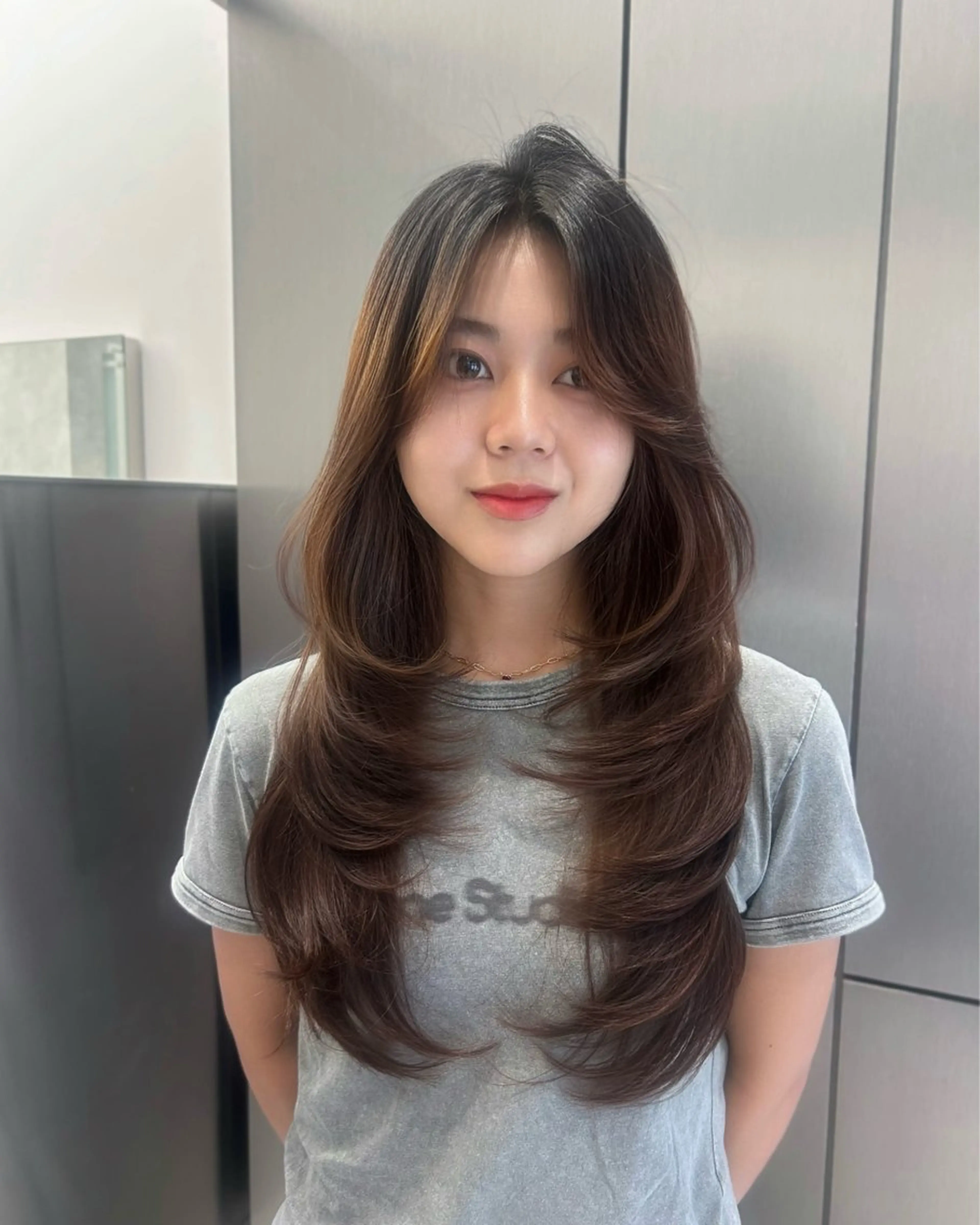 ロング レイヤーカット カット ヘアカラー トリートメント 大人レイヤー/艶美髪 🇺🇸TOMONAのヘアスタイル