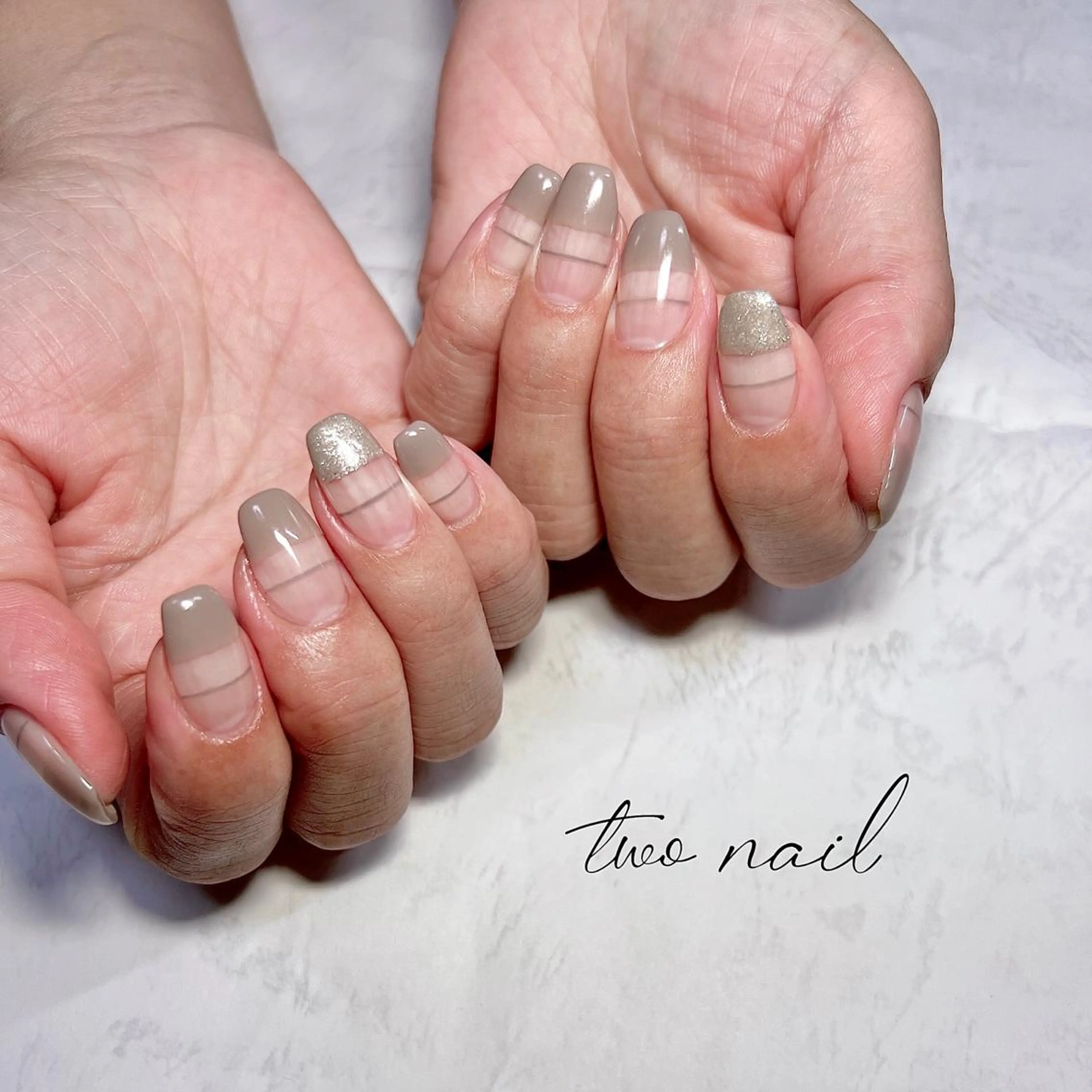 ネイル アートネイル フットネイル ハート ニュアンスネイル ホワイト two nailのネイルデザイン