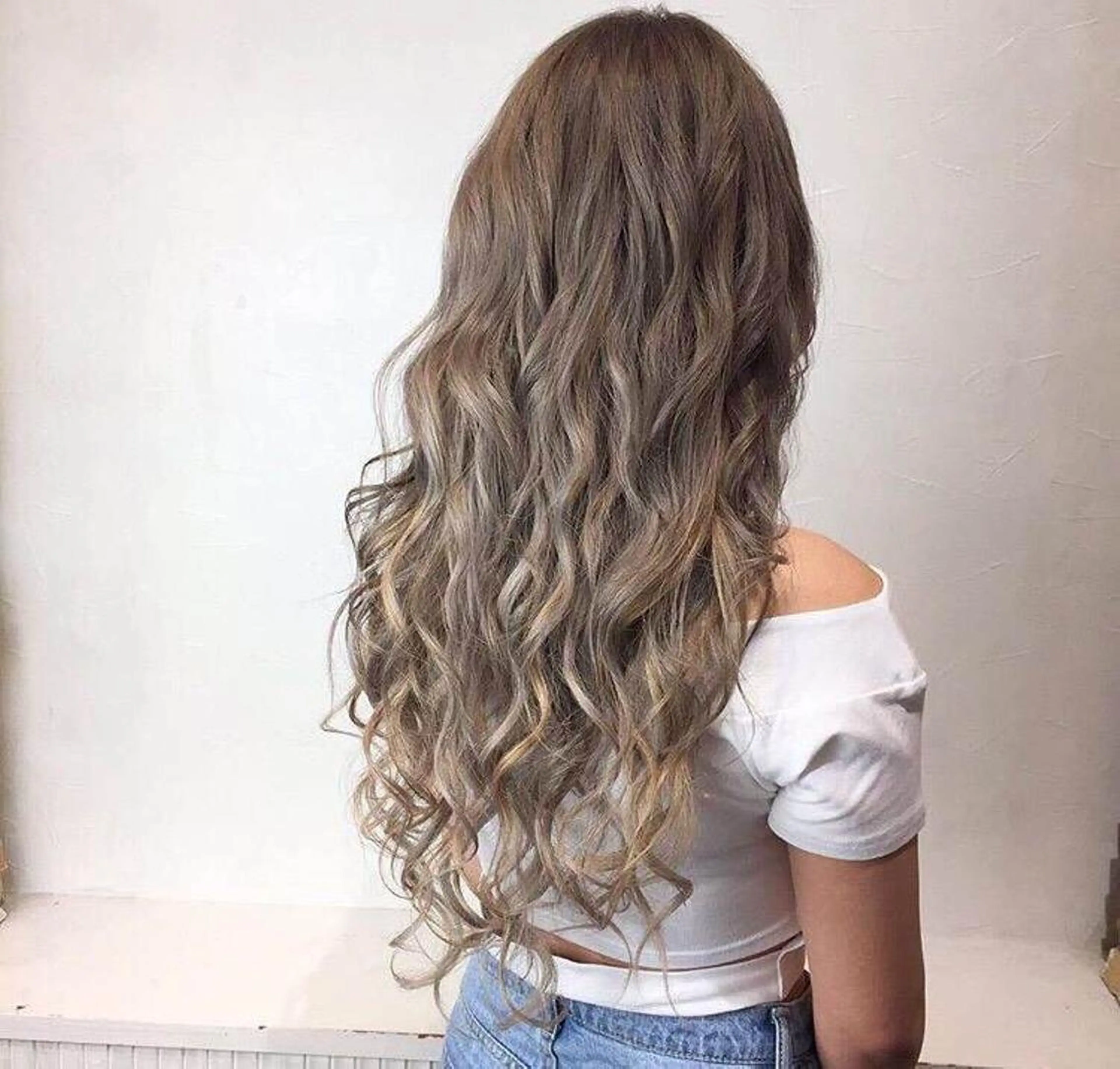 ロング カラー パーマ 大阪レミーエクステ チビ編み込みのヘアスタイル