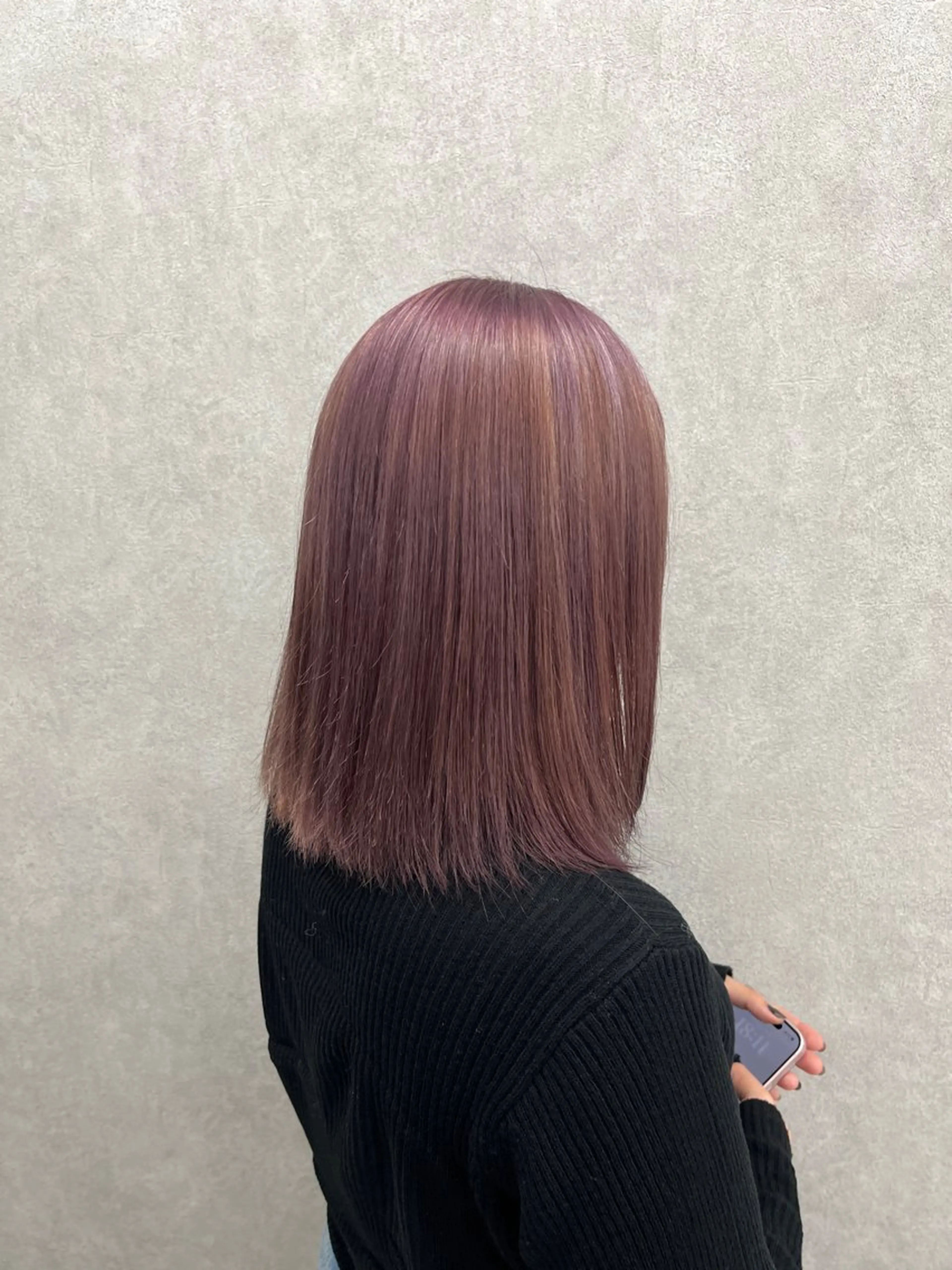 セミロング カラー ブリーチ ラベンダーカラー ラベンダーピンク ピンクカラー 【透明感カラー‎✨】 中島日菜のヘアスタイル