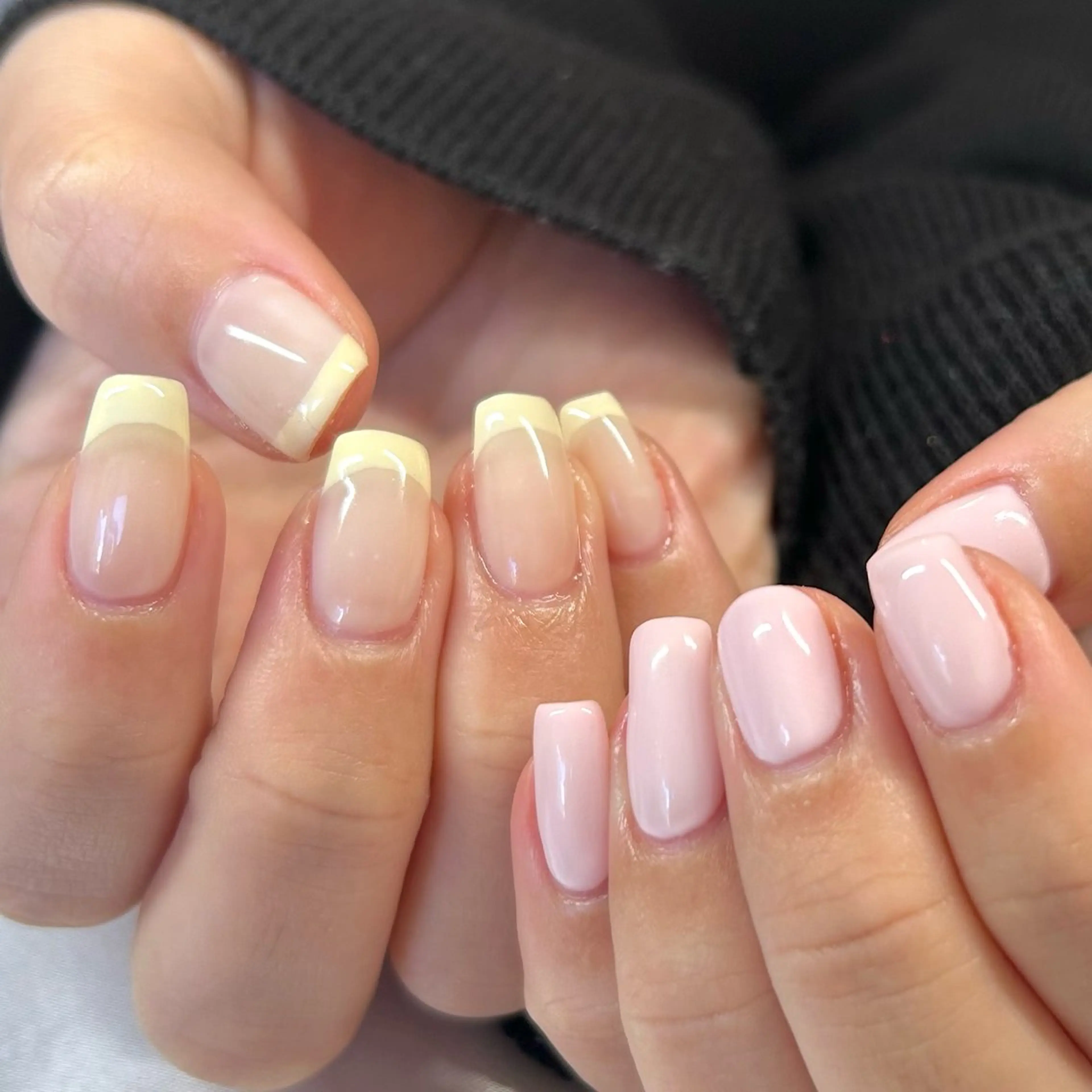 ネイル パステルネイル ピンク 春ネイル 黄色 shine'an fuka🌿🫧のネイルデザイン