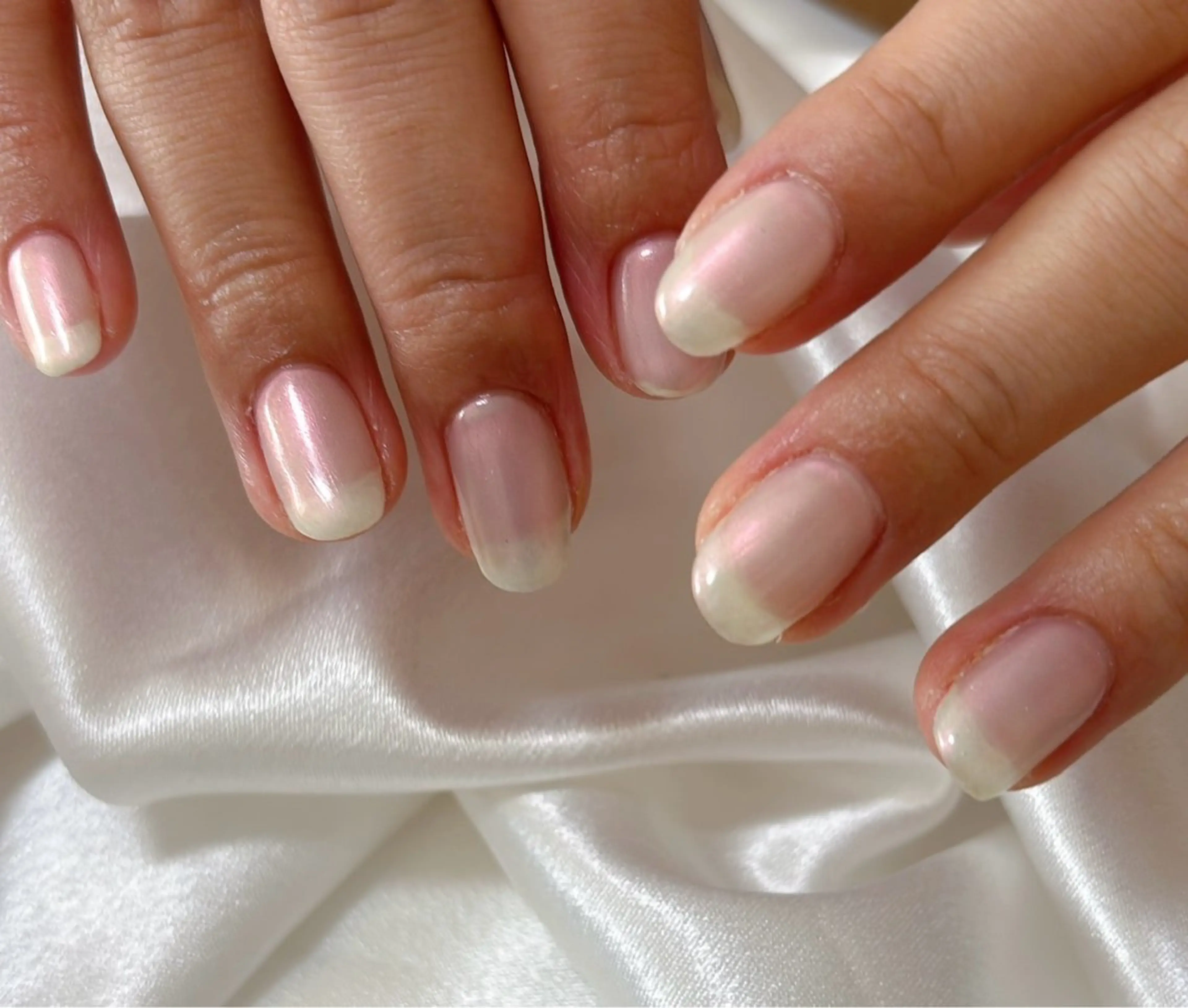 ネイル オーロラネイル フットネイル フレンチネイル ジェルネイル ハート ハンドネイル Mogu nail 二子玉川のネイルデザイン