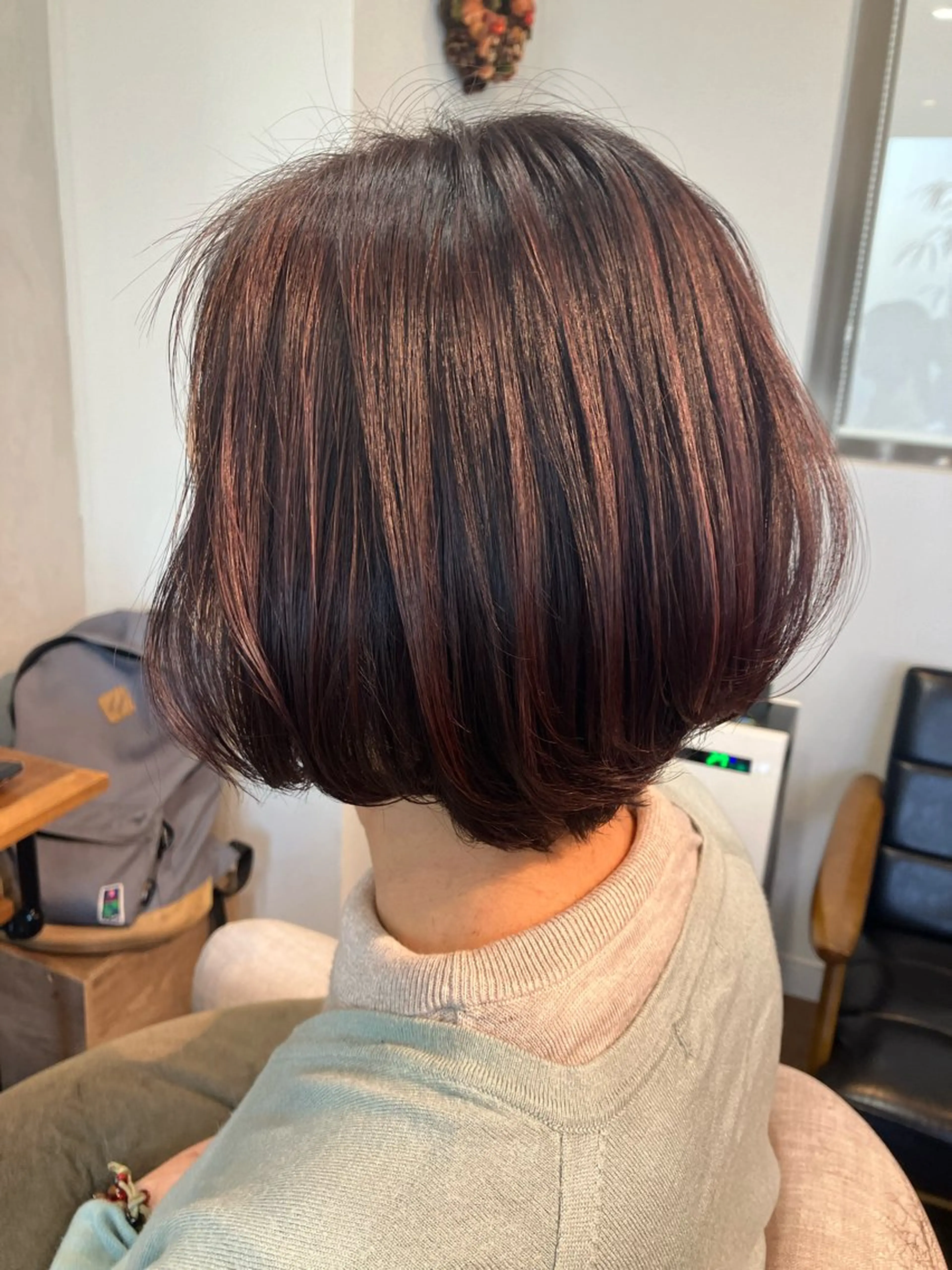 ショート カラー ブラウンカラー 透明感カラー グラデーションカラー パープルカラー パープルブラウン Hair&Make Nahoのマツエク・マツパデザイン