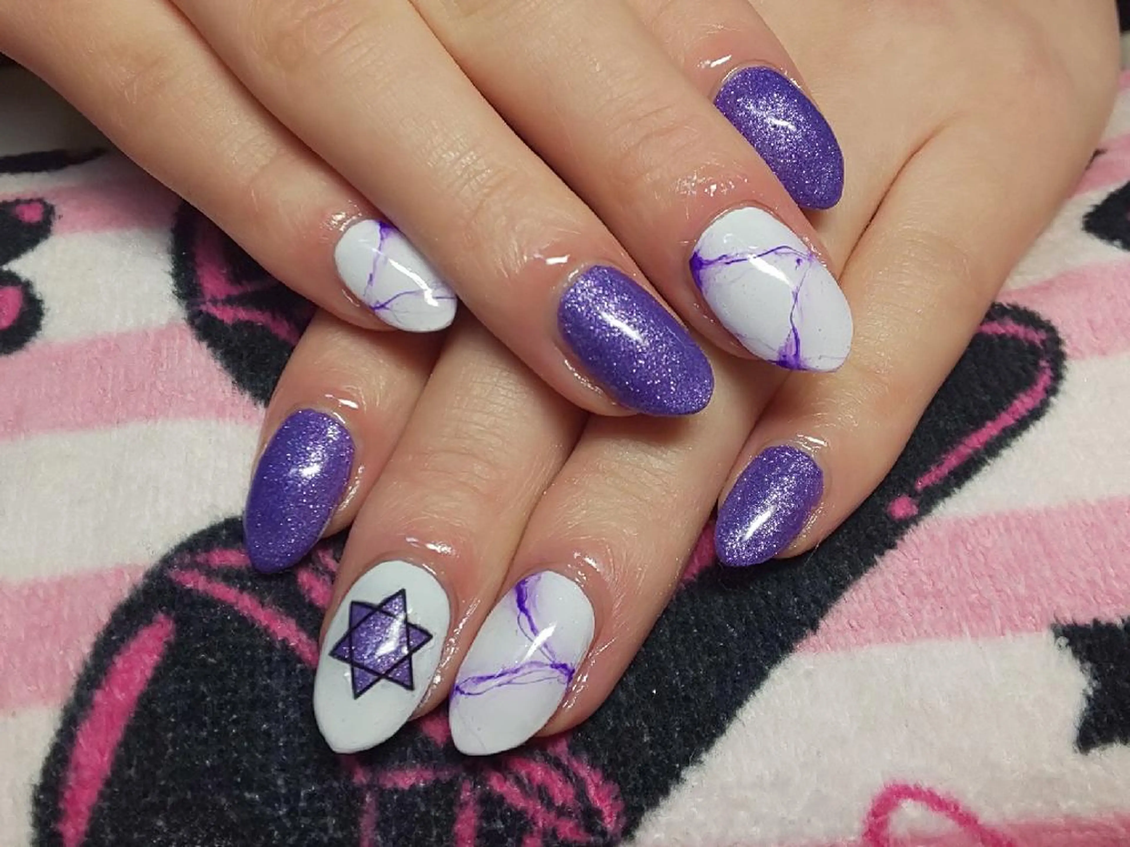 ネイル 大理石ネイル(マーブル) パープル nail yukkoのネイルデザイン