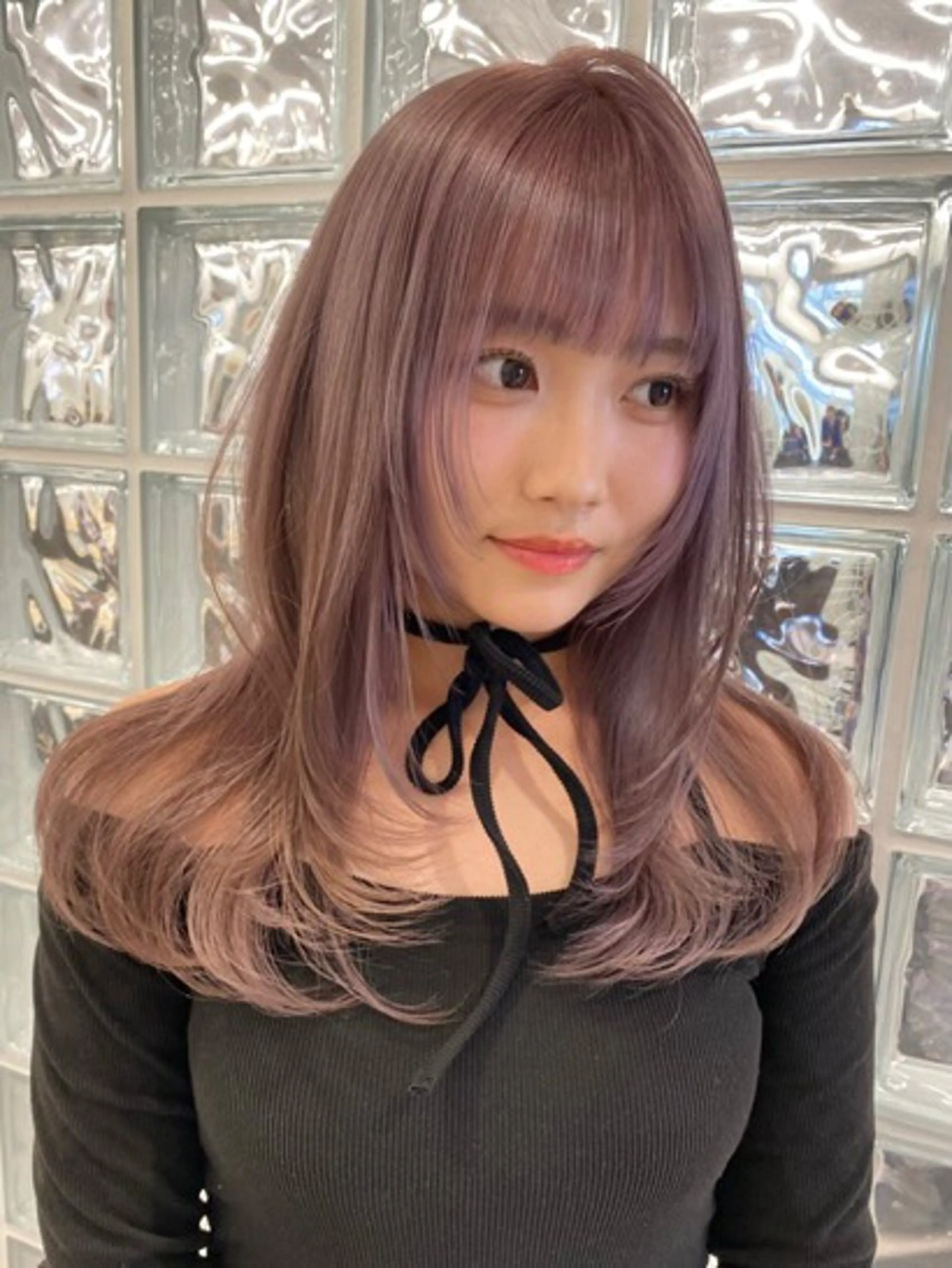 セミロング カラー ヘアアレンジ 韓国風ヘア レイヤーカット fifth 黒木のヘアスタイル