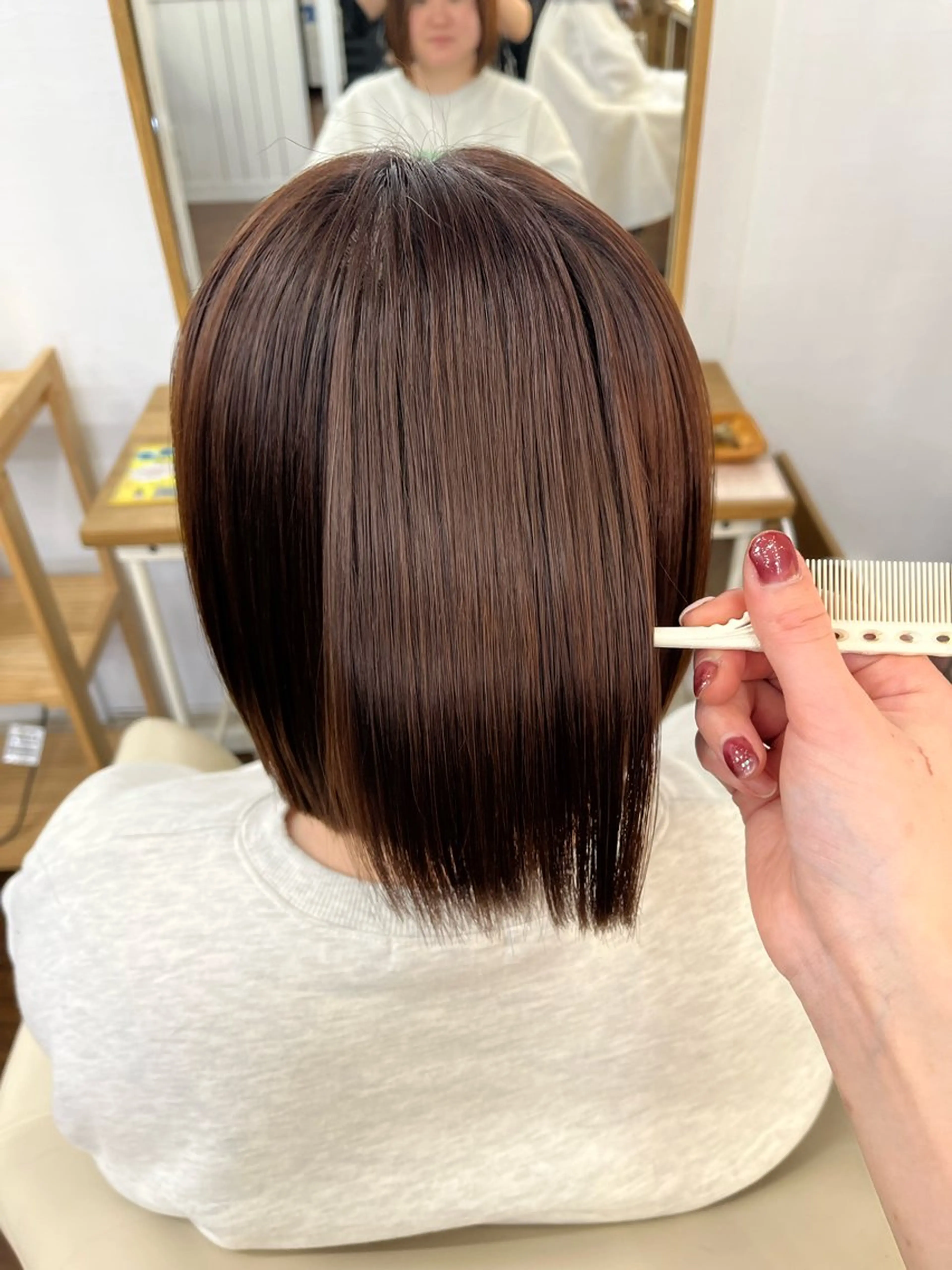 ミディアム パーマ ボブ 髪質改善 トリートメント カット トリートメント YUIMARL 倉敷店🌸SAEのヘアスタイル
