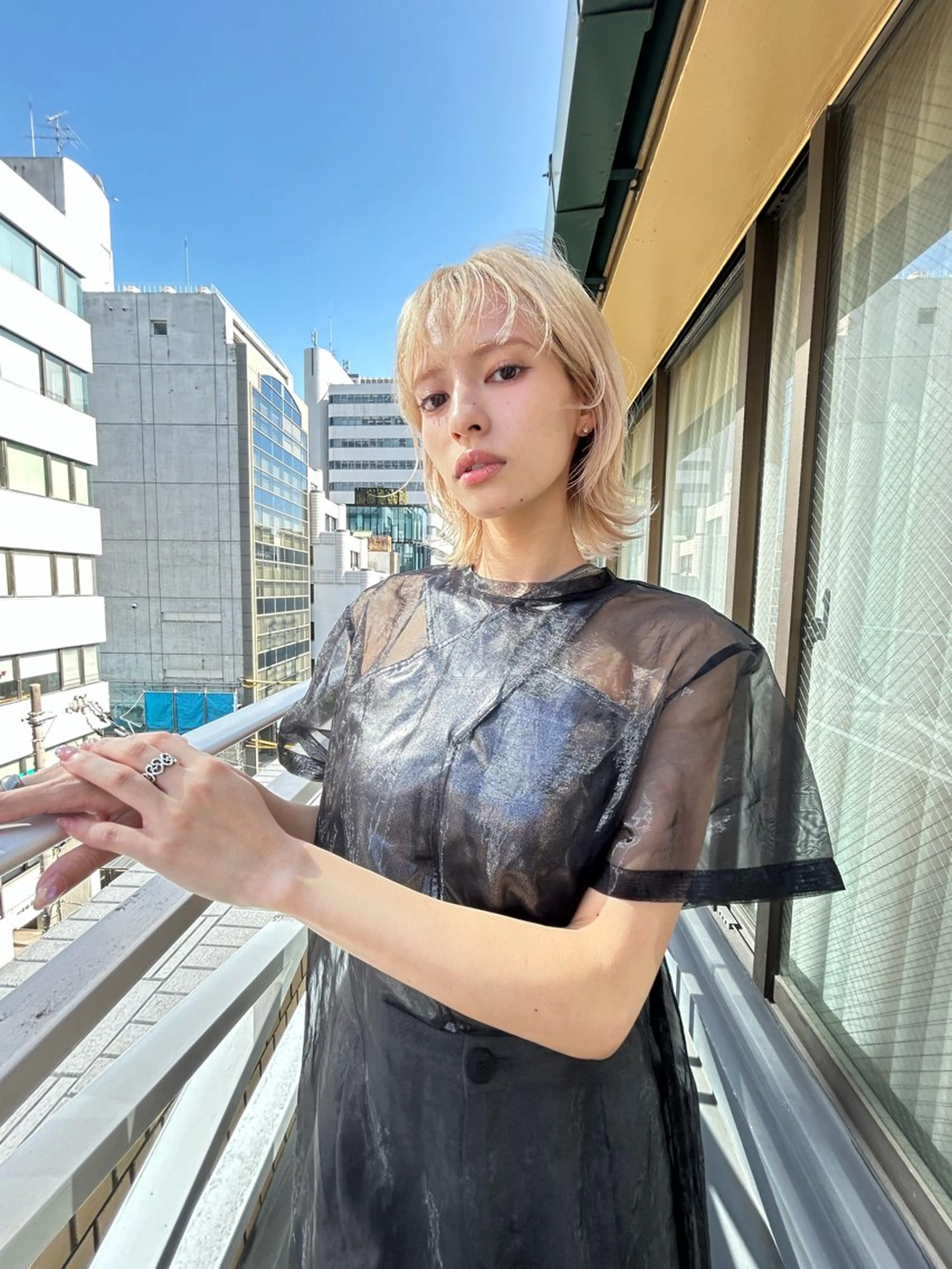 ショート カラー ブリーチ カット ヘアカラー トリートメント ショート/ボブ/ 心斎橋/宮脇美奈のヘアスタイル