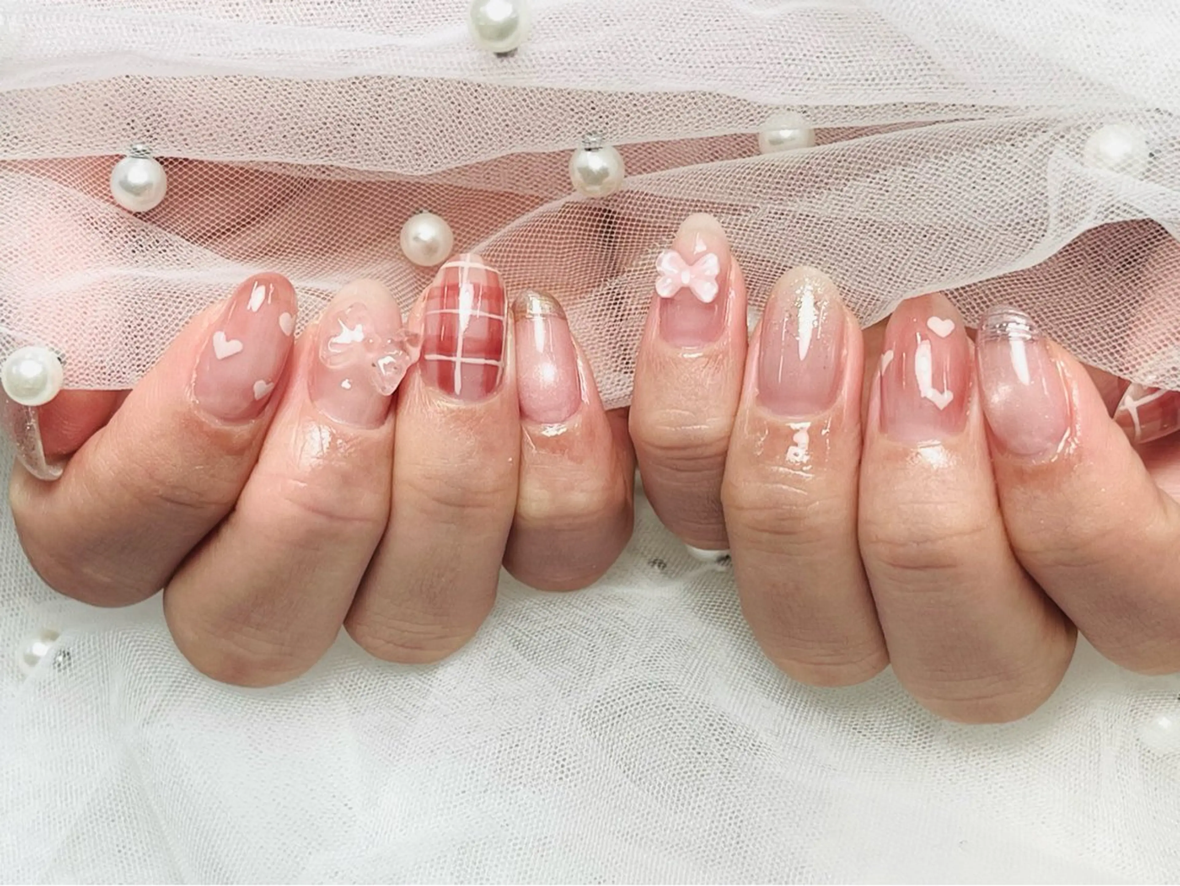 ネイル グラデーション ハート ラメ(グリッター) ラメグラデーション マグネットネイル ハンドネイル ToliyDeliy Mayuのネイルデザイン