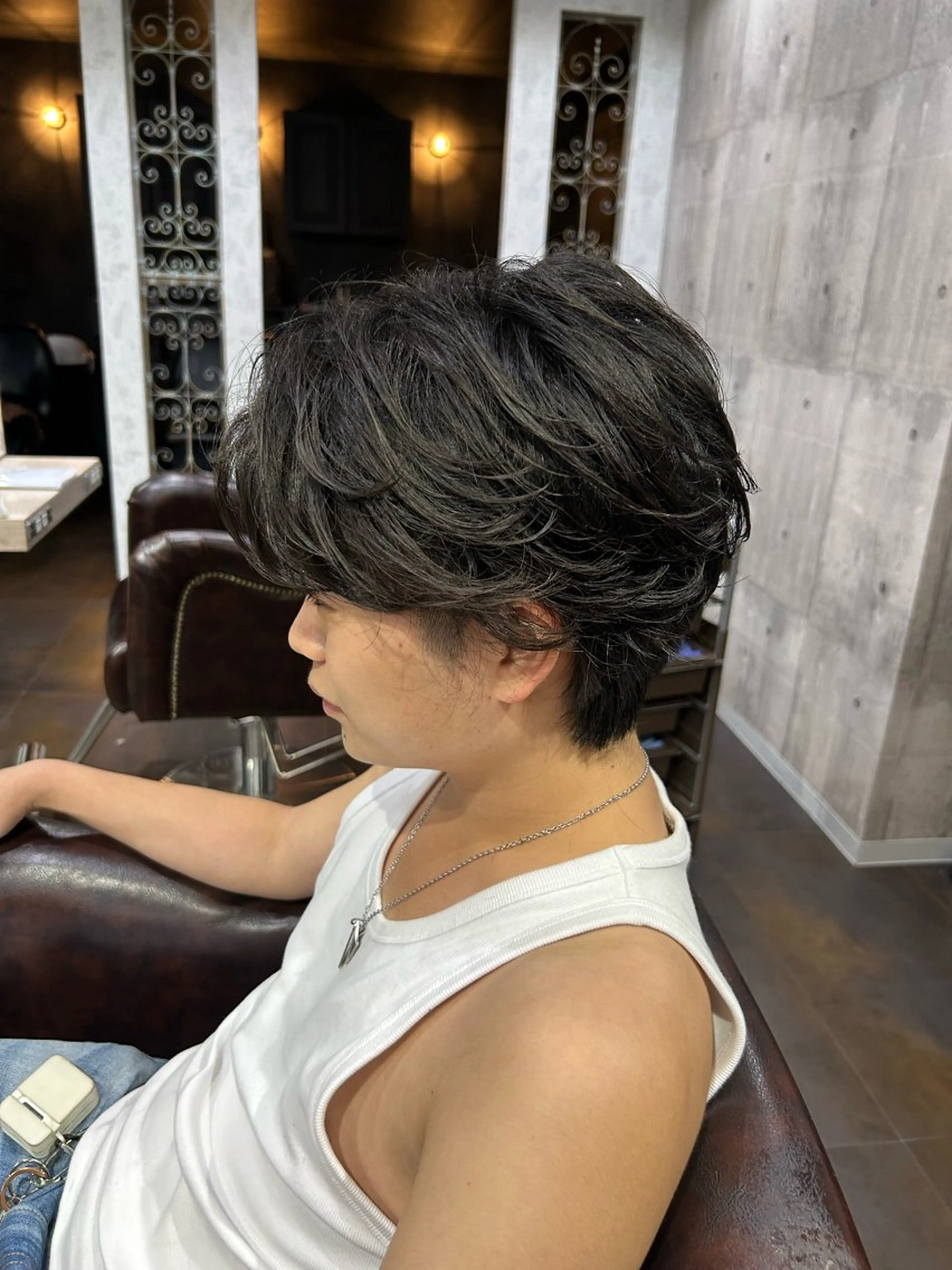 ミディアム パーマ メンズ 😇極上カット😇ハ イトーンカラー😇のヘアスタイル