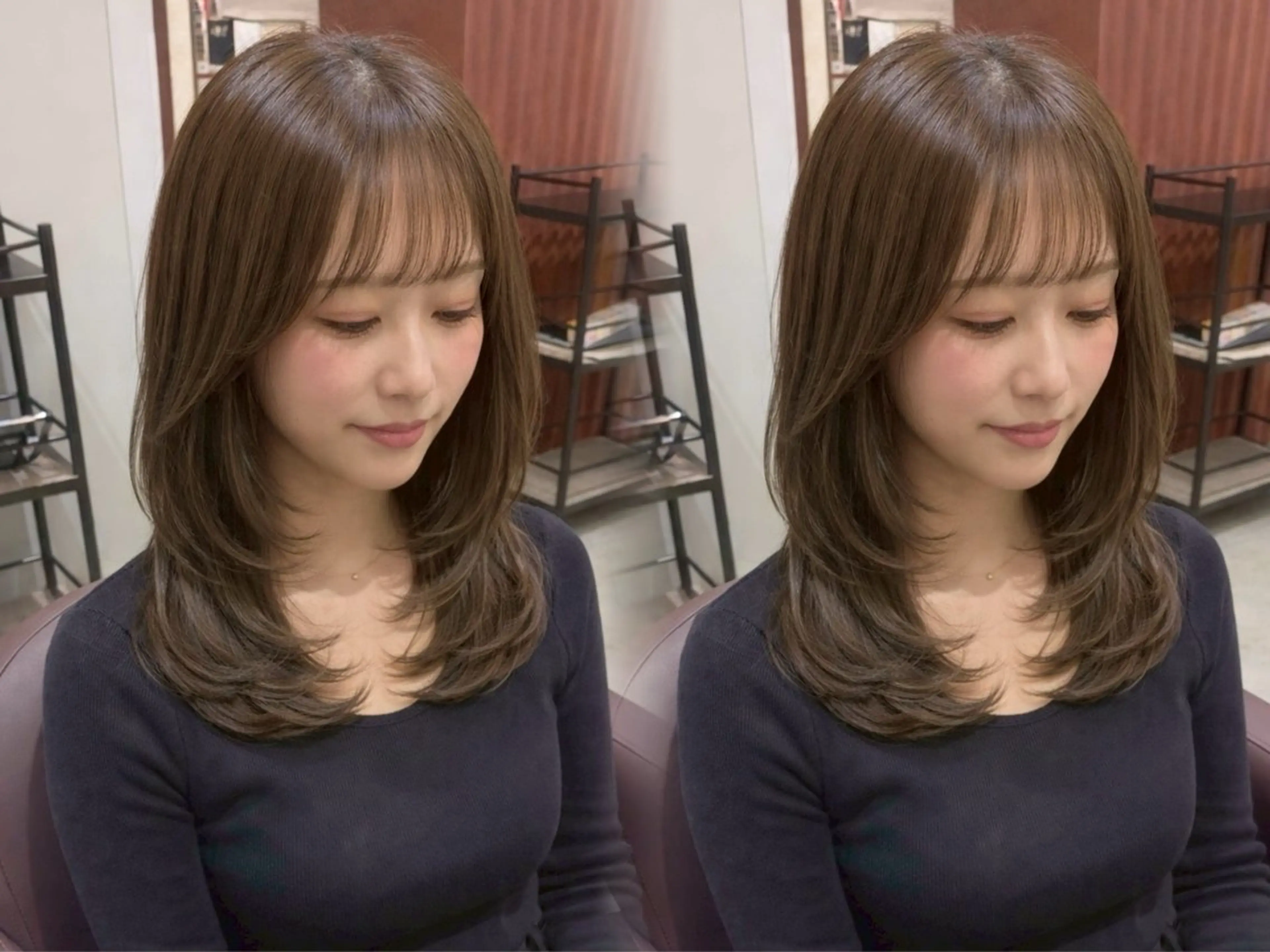 ロング カラー ベージュカラー ブラウンカラー 透明感カラー くびれヘア 韓国風ヘア キラ🌟 艶感color🎀のヘアスタイル