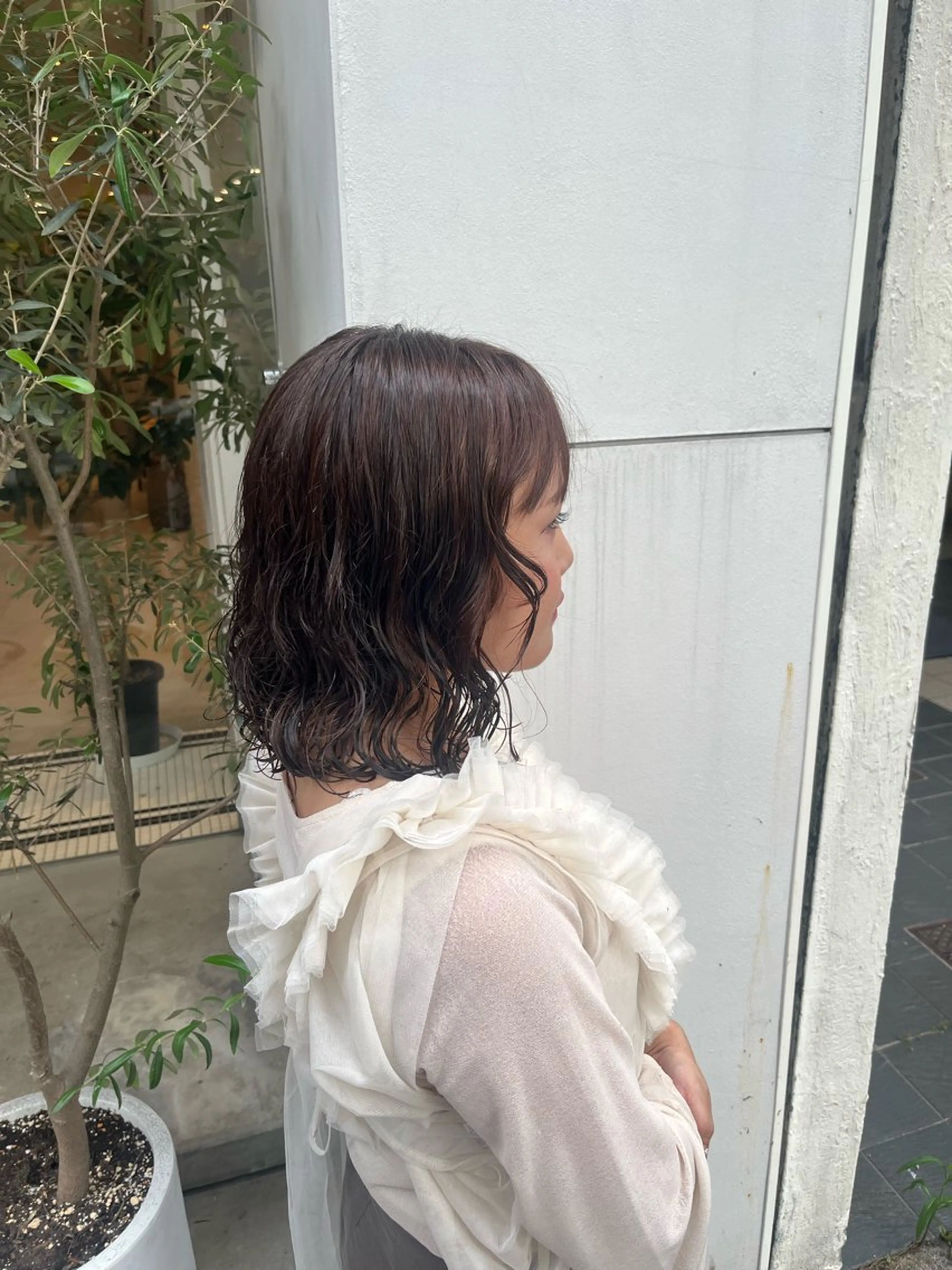 ミディアム パーマ カット パーマ 中山 優里のヘアスタイル