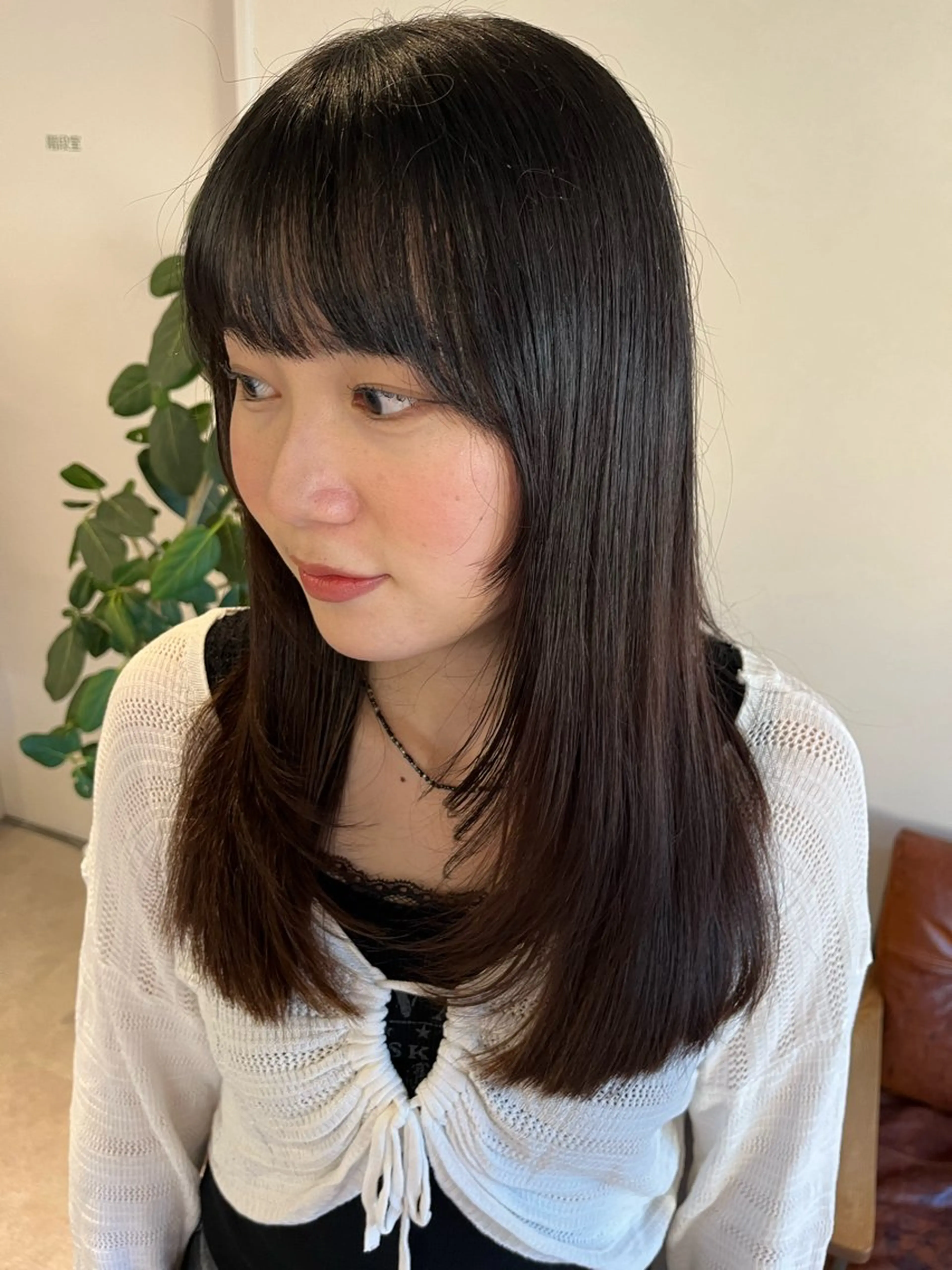 セミロング 顔まわりレイヤー レイヤーカット 梅田美容室/カット /Maoのヘアスタイル