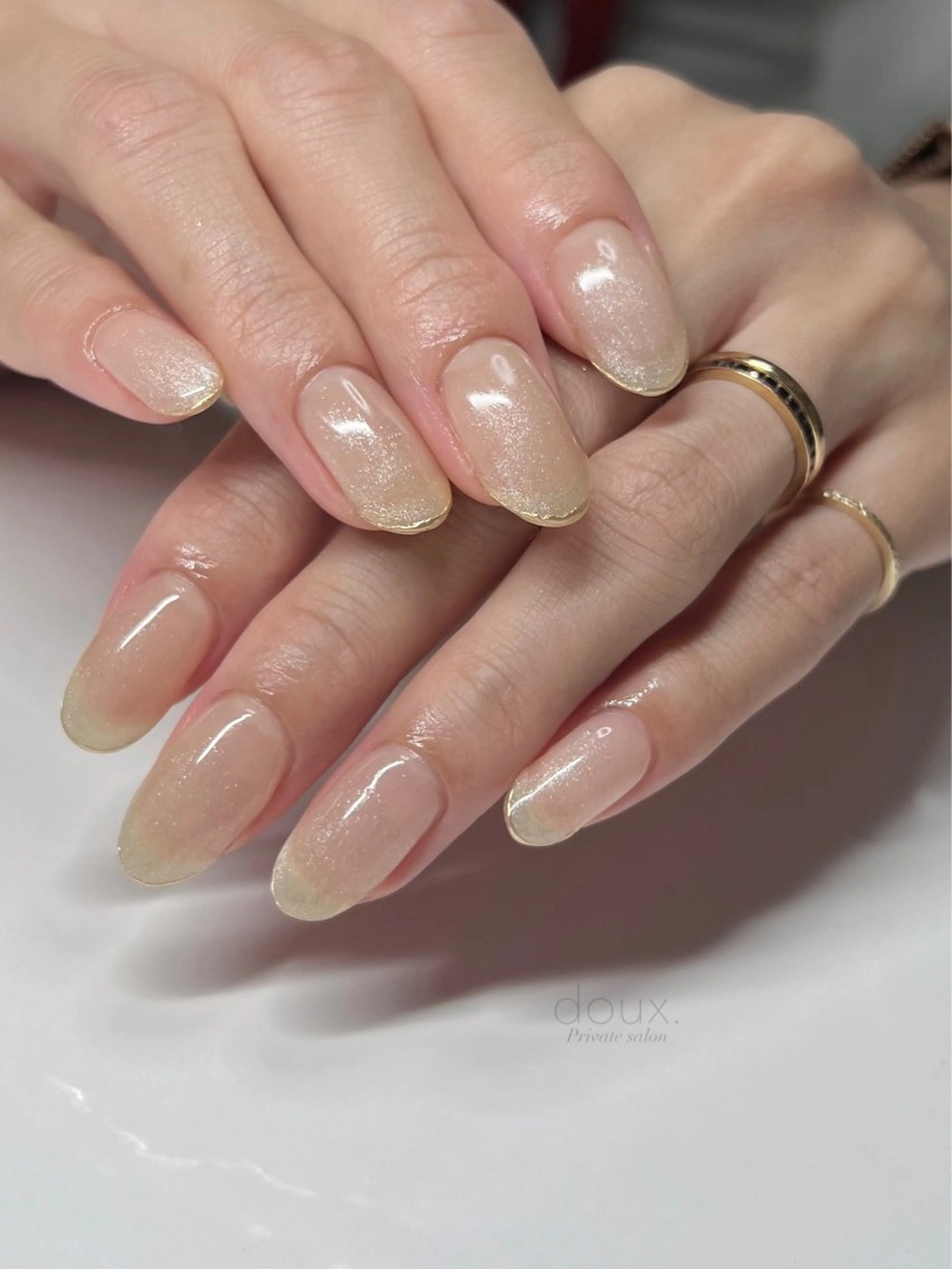 ネイル フレンチネイル グラデーション 韓国ネイル マグネットネイル ミラーネイル ハンドネイル doux. nailのネイルデザイン