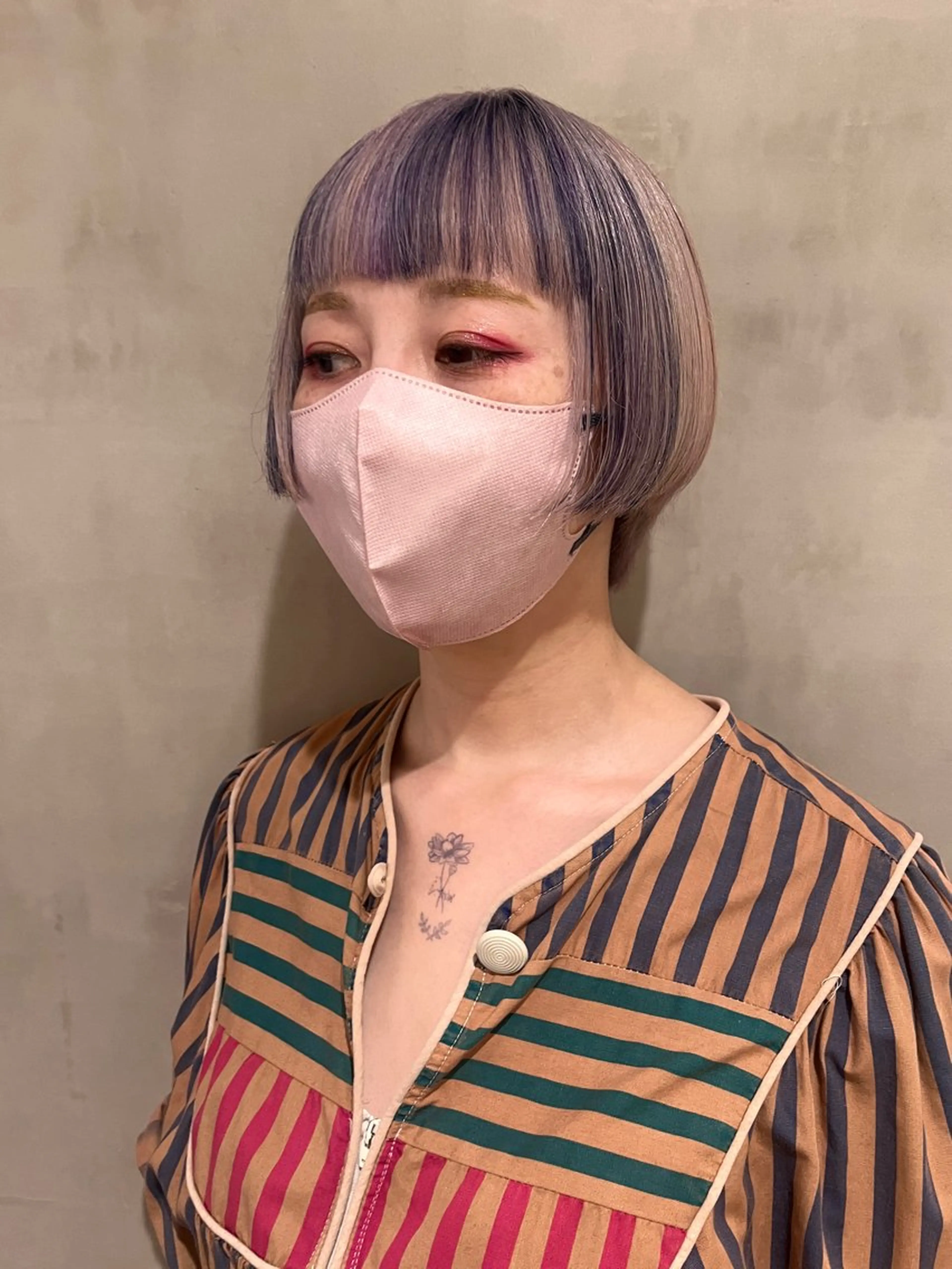 ショート カラー ブルーカラー ブルーラベンダー ラベンダーカラー ピンクカラー ピンクラベンダー カット ヘアカラー トリートメント 顔まわり/暖色 可愛い特化🎀ゆうなのヘアスタイル