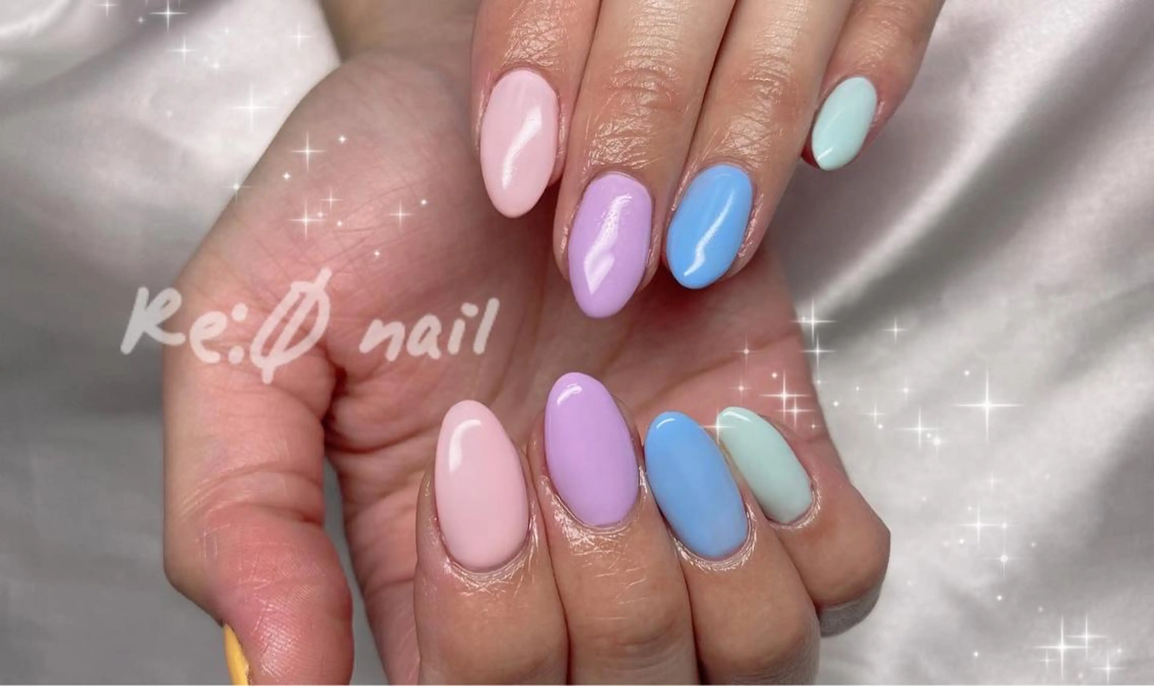 ネイル パステルネイル ハンドネイル Re:Ø nail 🩵TSUJIのネイルデザイン