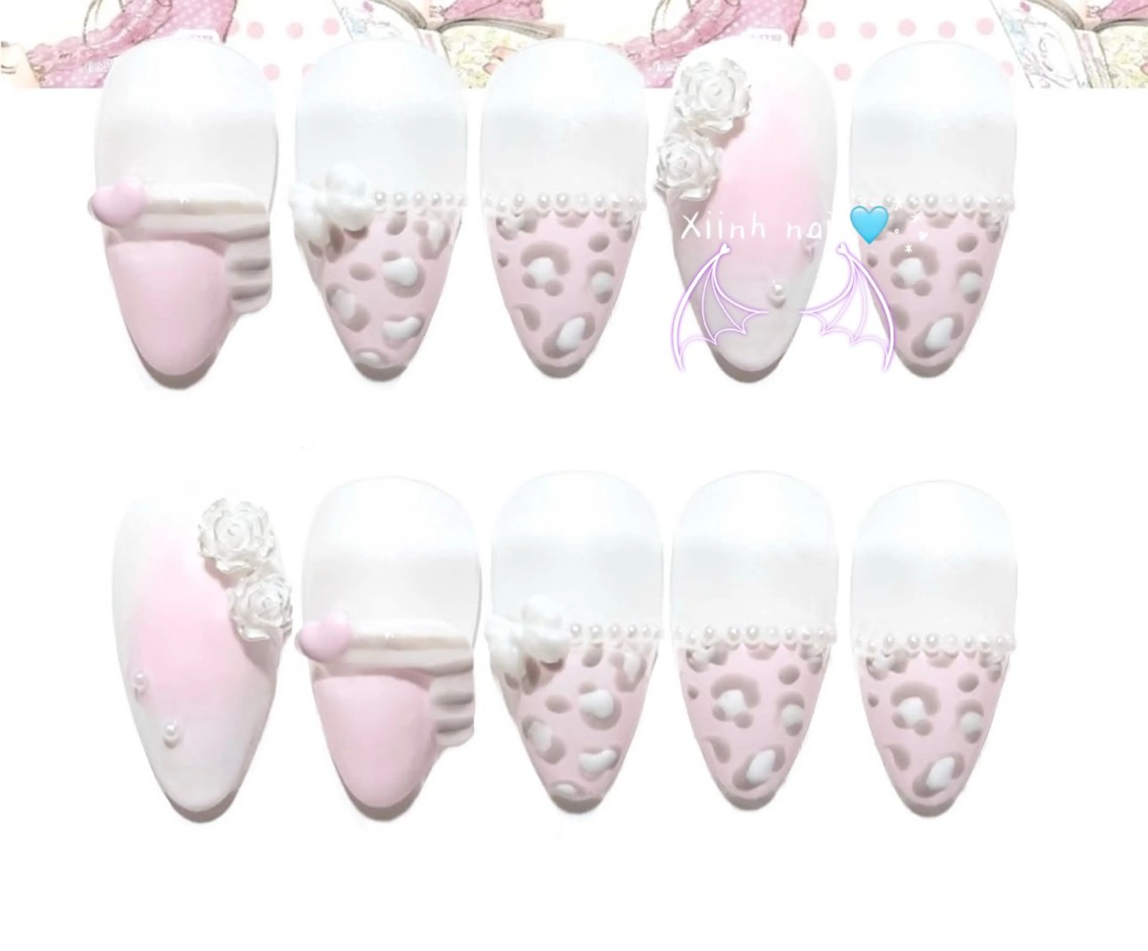 ネイル ブラウン チークネイル 桜ネイル 長さ出し フットネイル ハンドネイル XIINH NAIL SALONのネイルデザイン