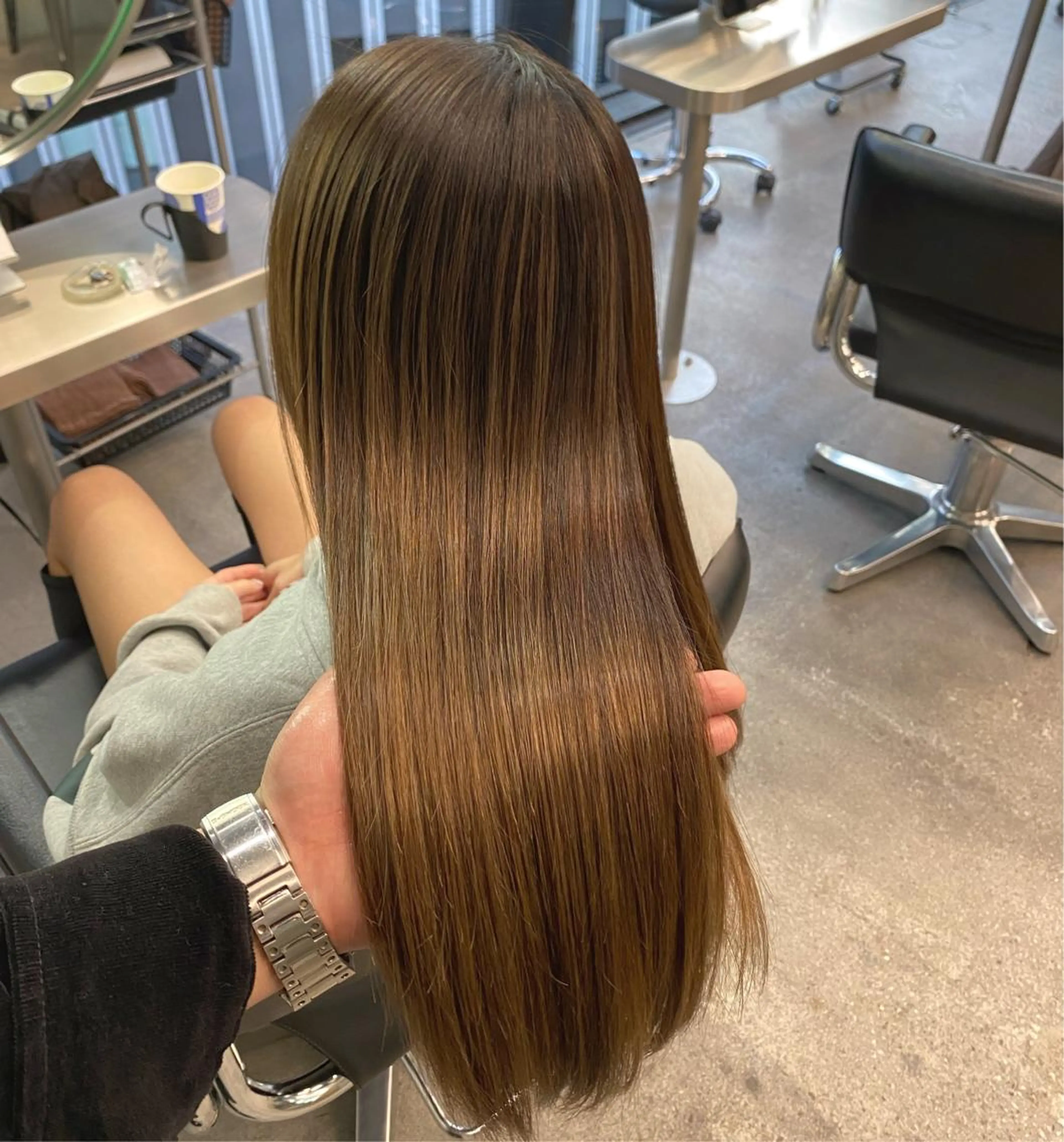 セミロング カラー あざと可愛い❤️ 髪質整形💊 輝のヘアスタイル