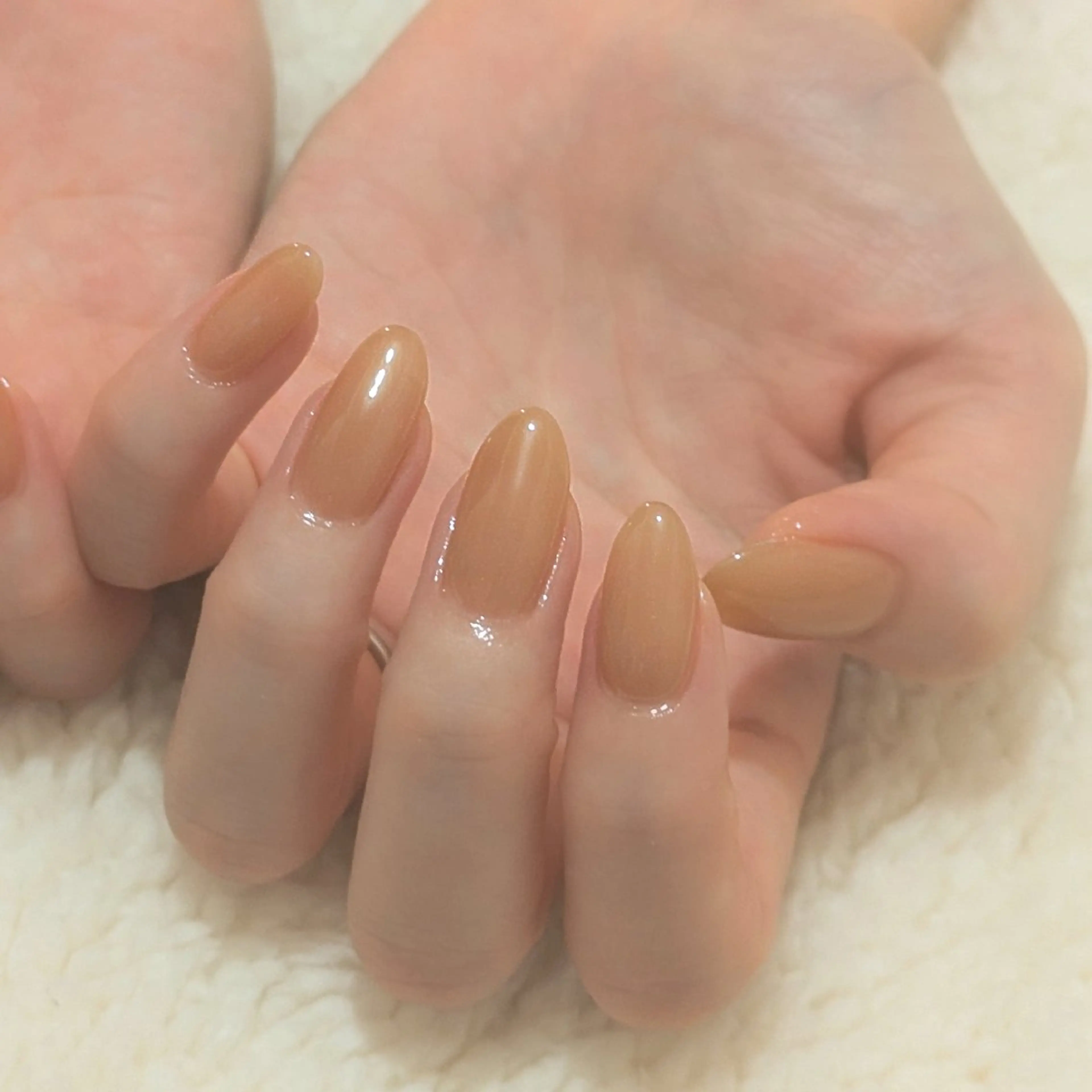 付け替えオフなし💅チップによる長さ出し10本💅ワンカラー💅ジェルネイル💅の写真