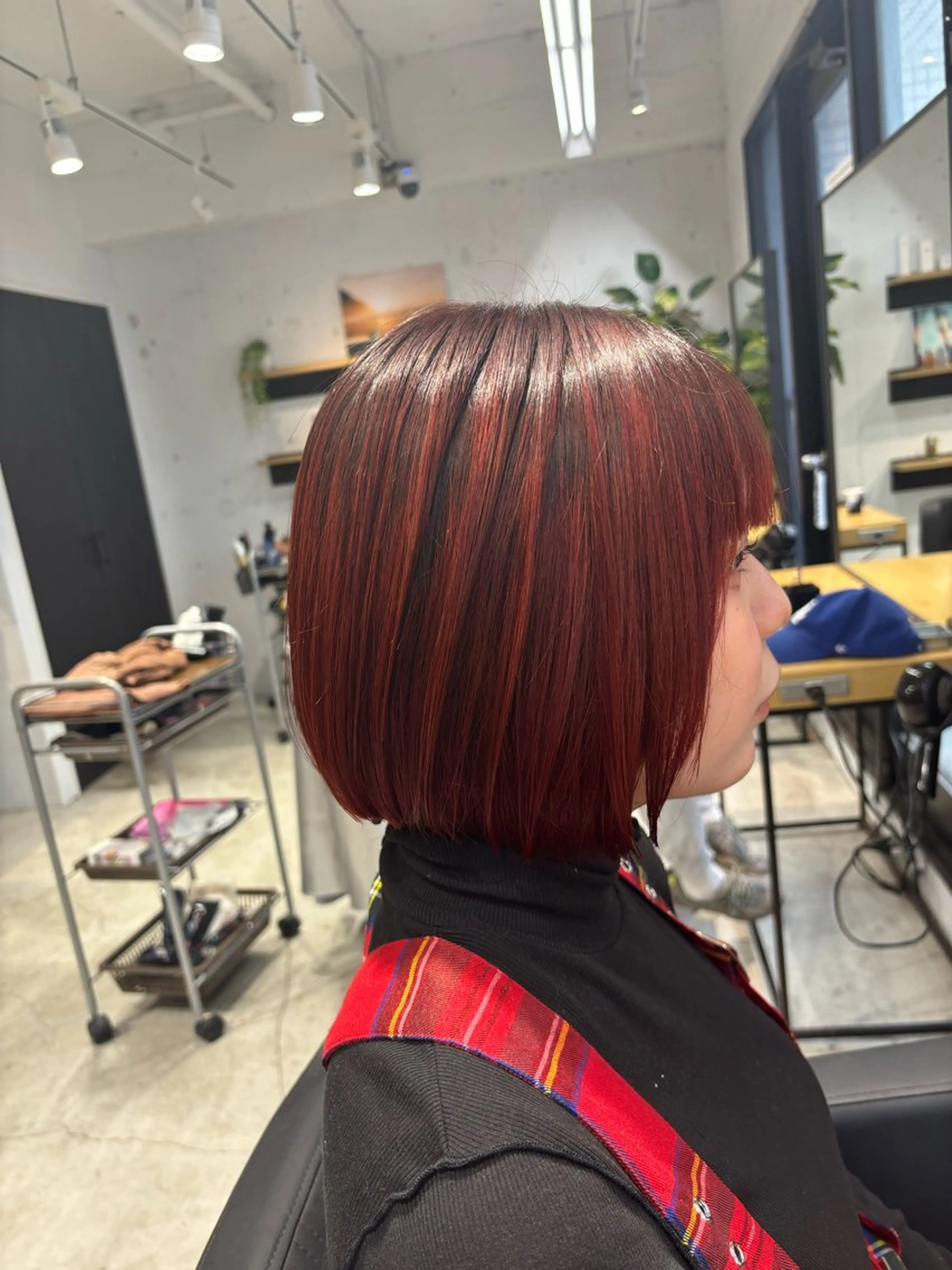 ショート カラー ボブ カット ヘアカラー トリートメント ✨髪質改善ストレート ×ミニボブ✨萩原 翼のヘアスタイル