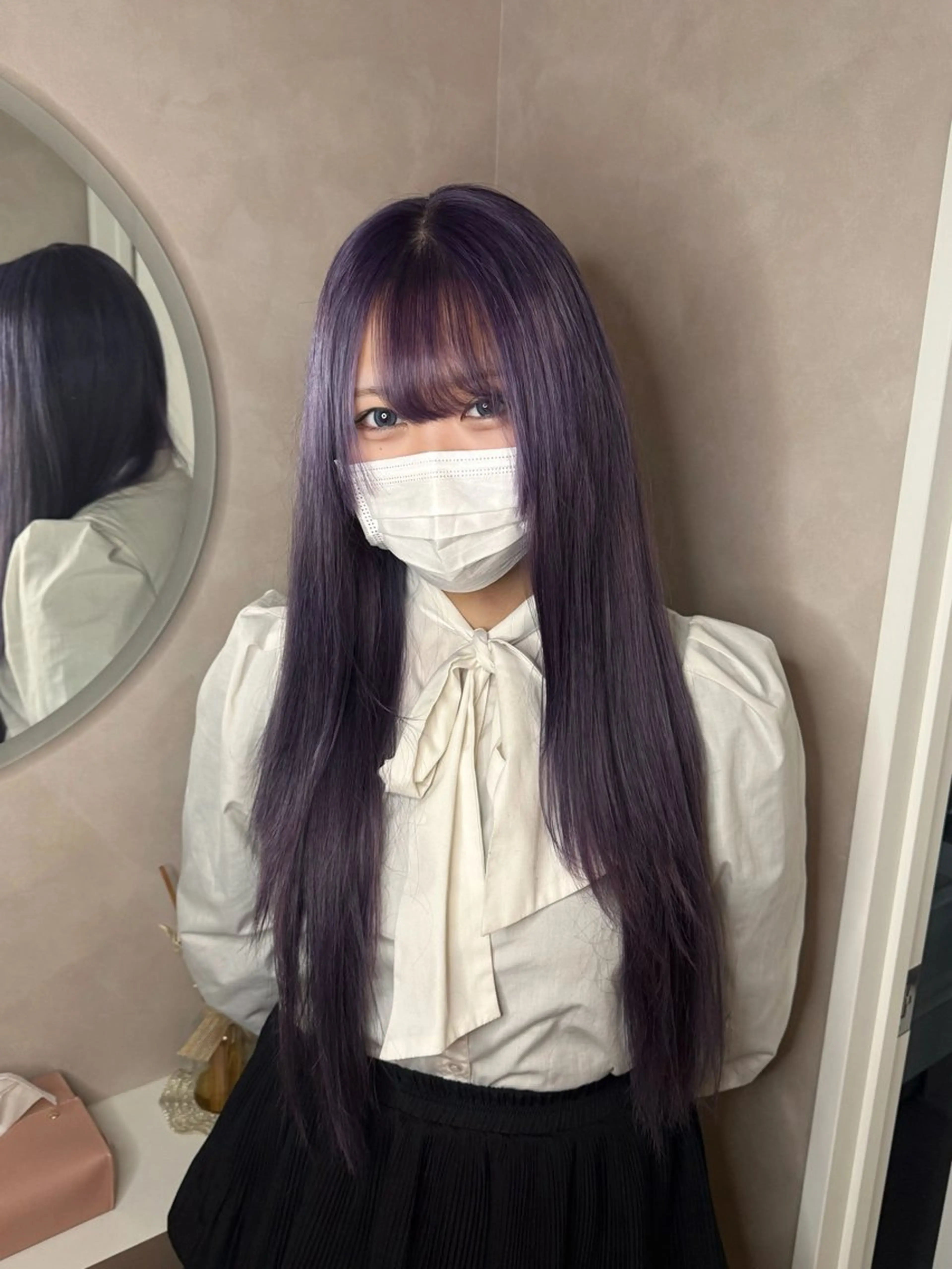 ロング カラー ブリーチ ラベンダーカラー ヘアカラー ヒナ子🦋 ブリーチカラーのヘアスタイル