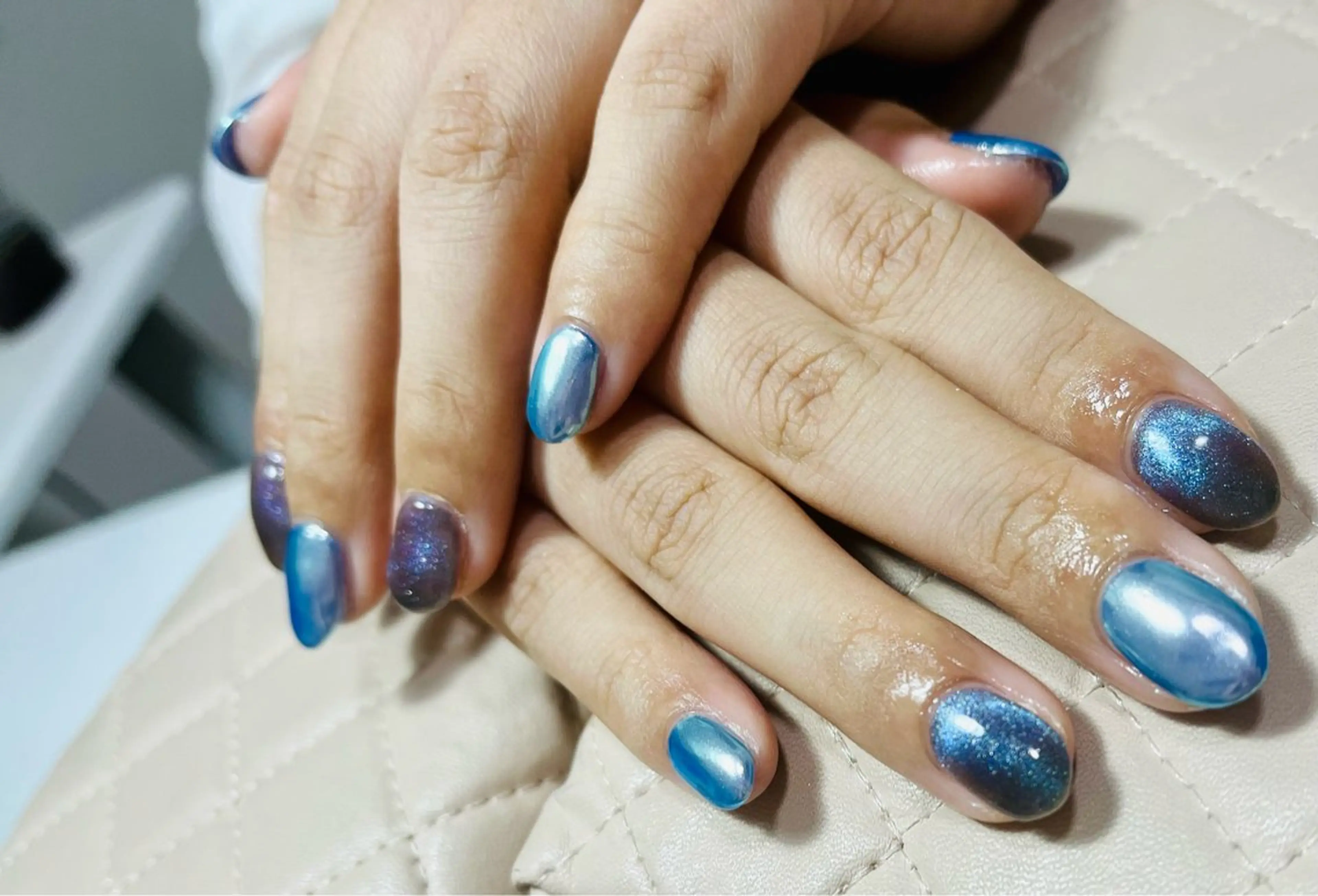 ネイル ミラーネイル ハンドネイル goldgleams ちなのネイルデザイン