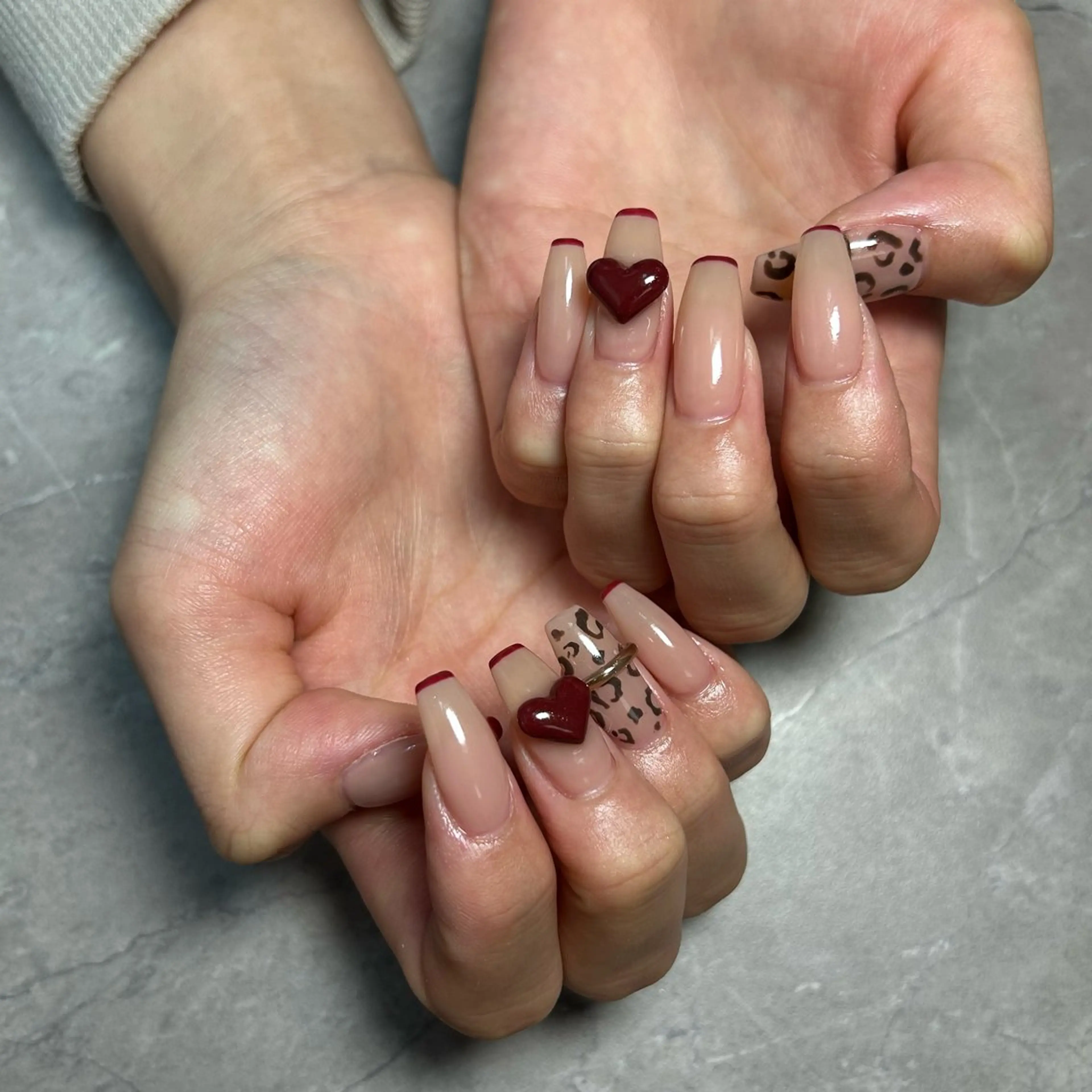ネイル 長さ出し ロングネイル バレンタイン Lulea nail所属・Lulea nailのネイルデザイン