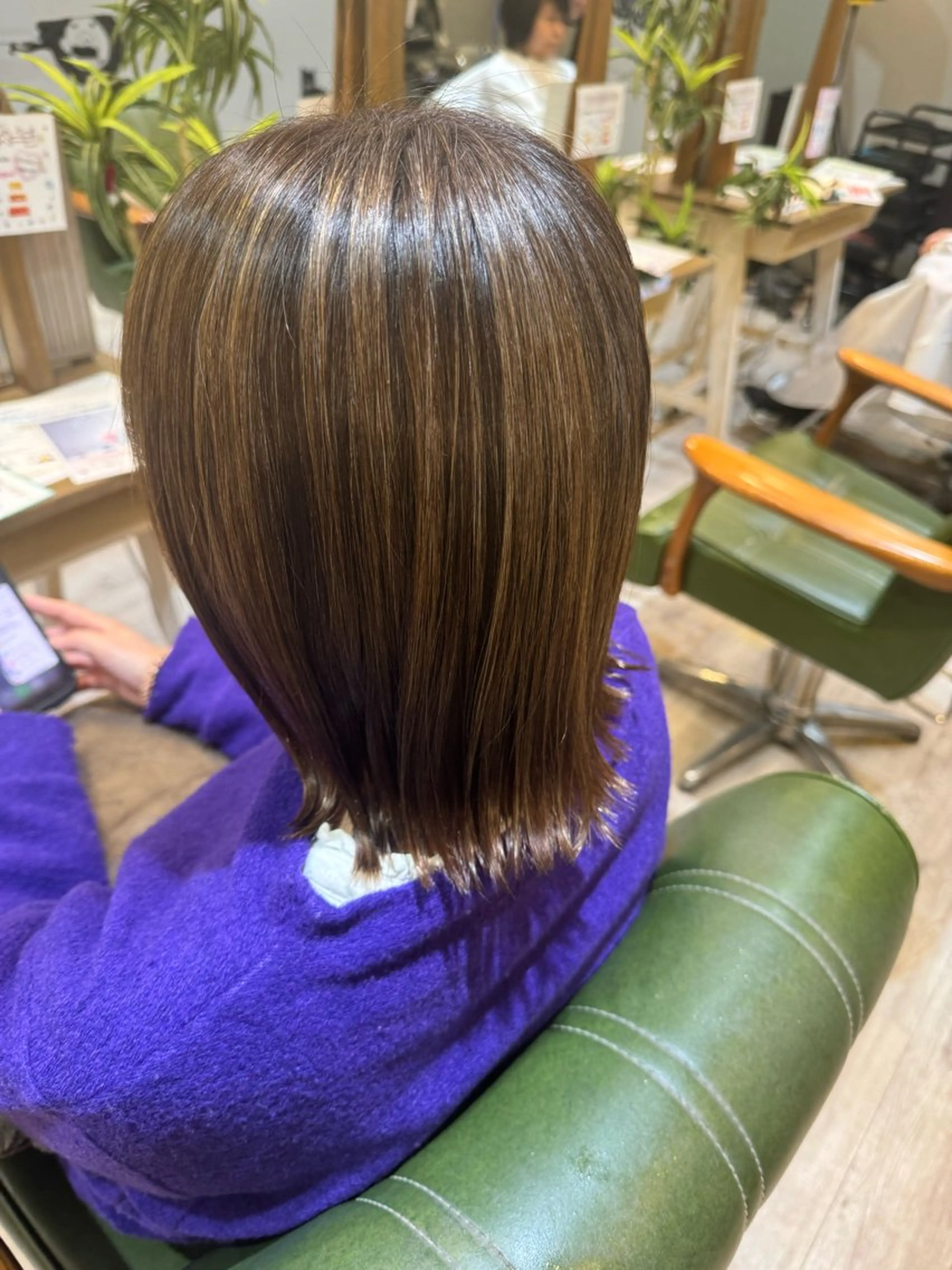 ミディアム ヘアカラー 🦋ふくい あやの🦋のヘアスタイル