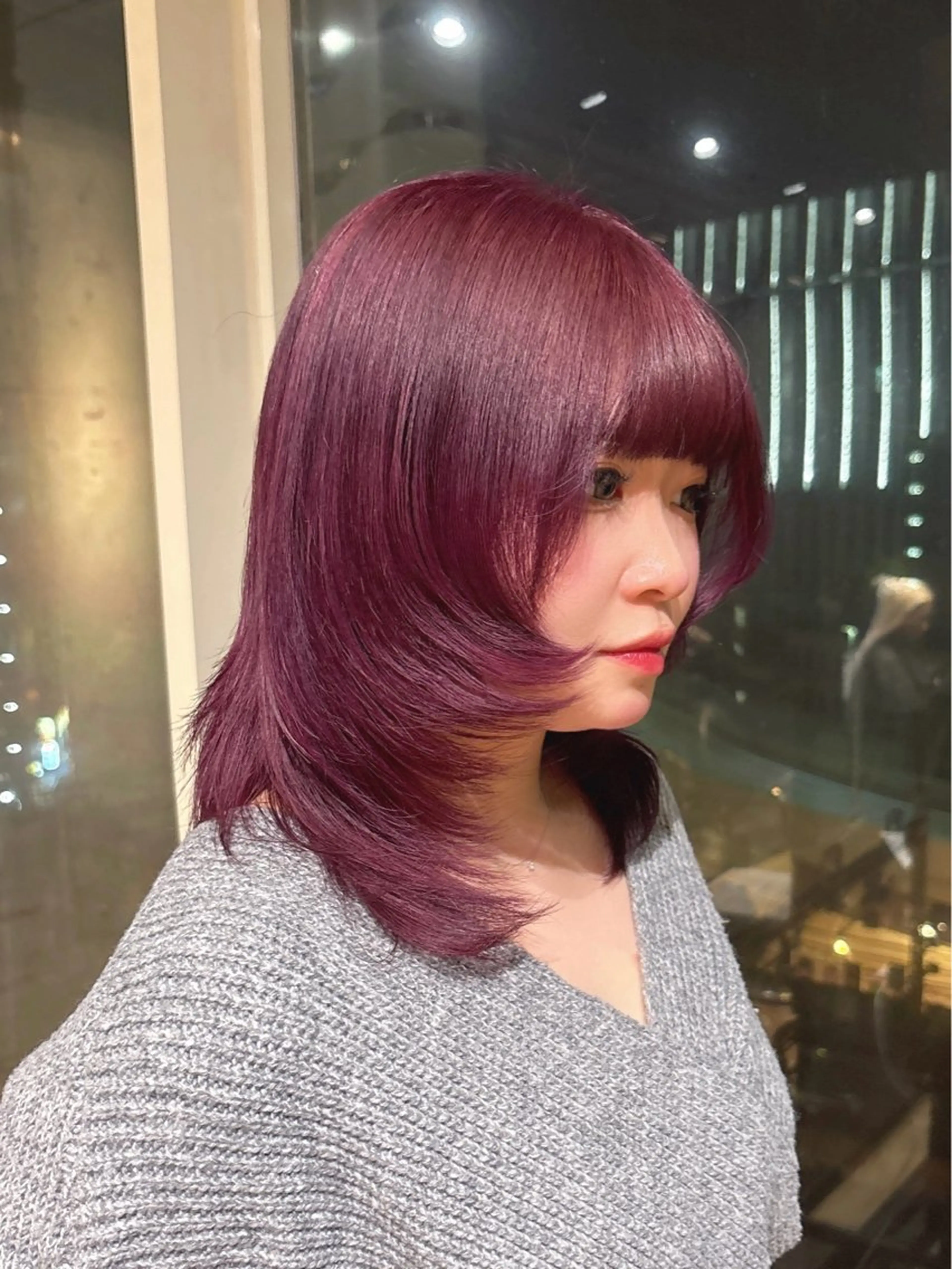 ミディアム カラー ヘアカラー 💕ハイトーン艶 カラー💕ゆぅーなのヘアスタイル