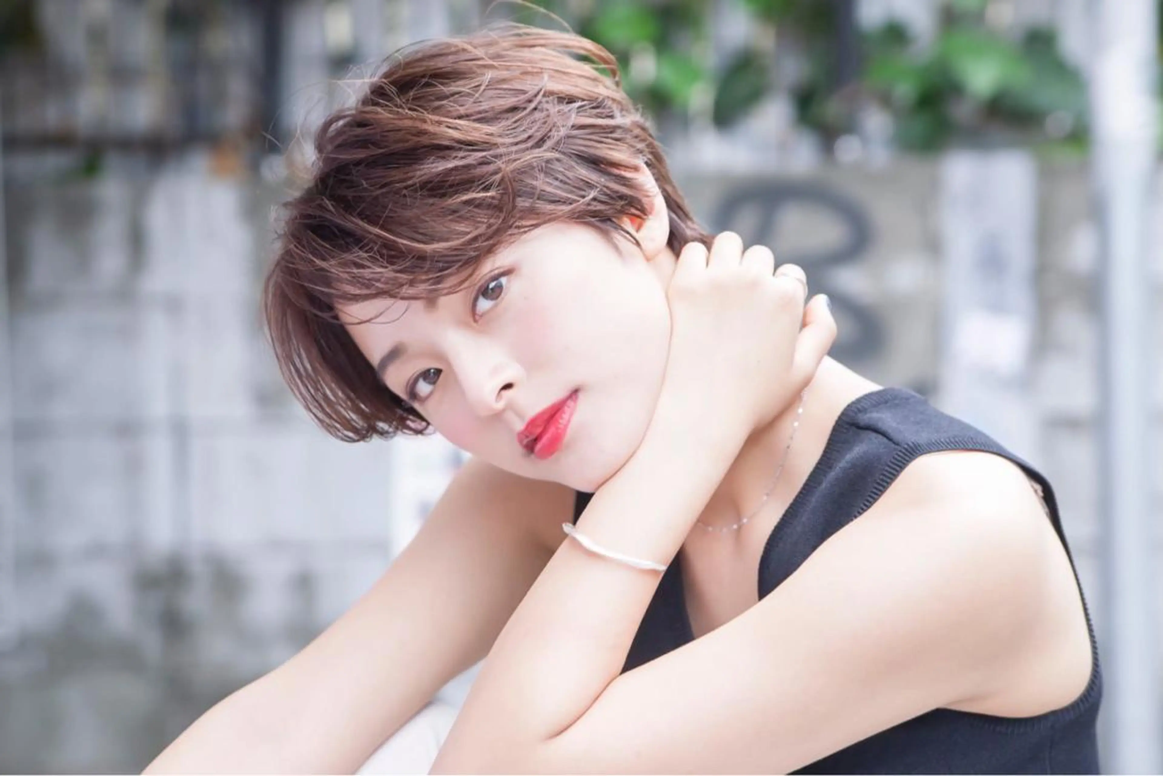 ショート カット ヘアカラー トリートメント ヘアセット IVE所属・ブリーチなし🤍 渋谷／原島杏奈のヘアスタイル