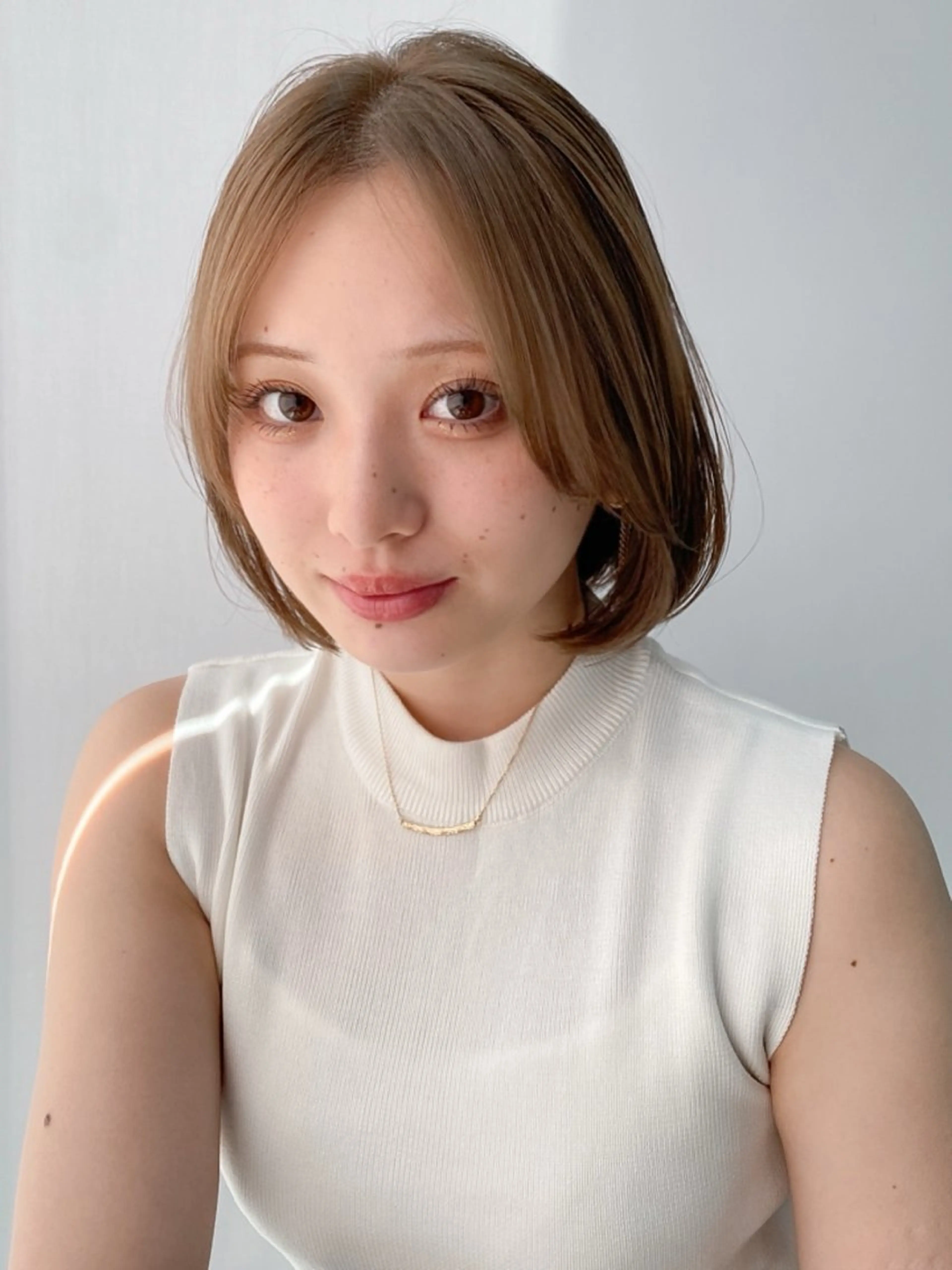 ミディアム カラー ボブ カット ヘアカラー トリートメント レイヤー×髪質改善✨ 渋谷/佐藤侑哉のヘアスタイル