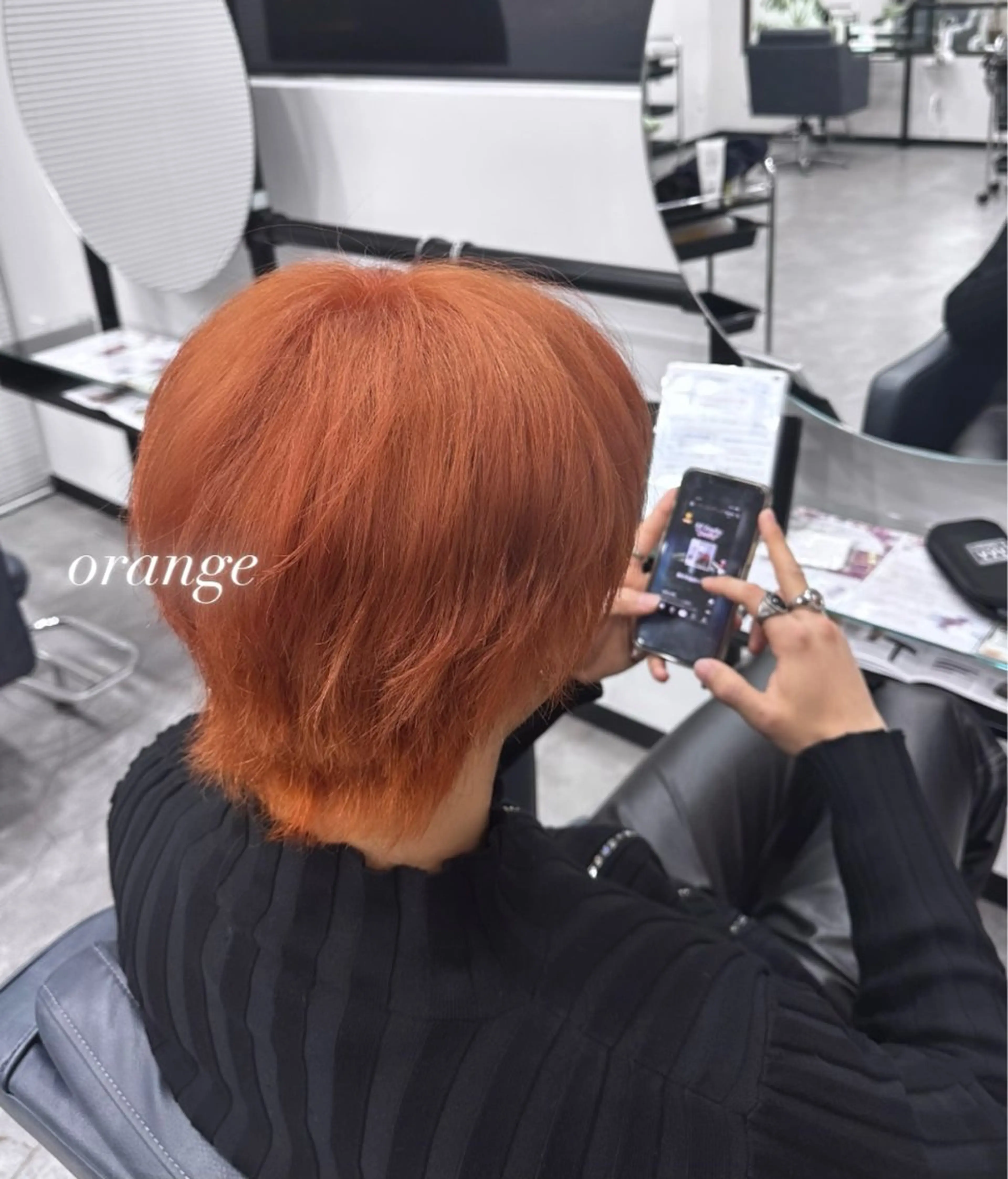 カラー メンズ メンズブリーチ ブリーチ オレンジ ピンクカラー ヘアカラー ブリーチカラー/ 透明感カラー/竜希のヘアスタイル