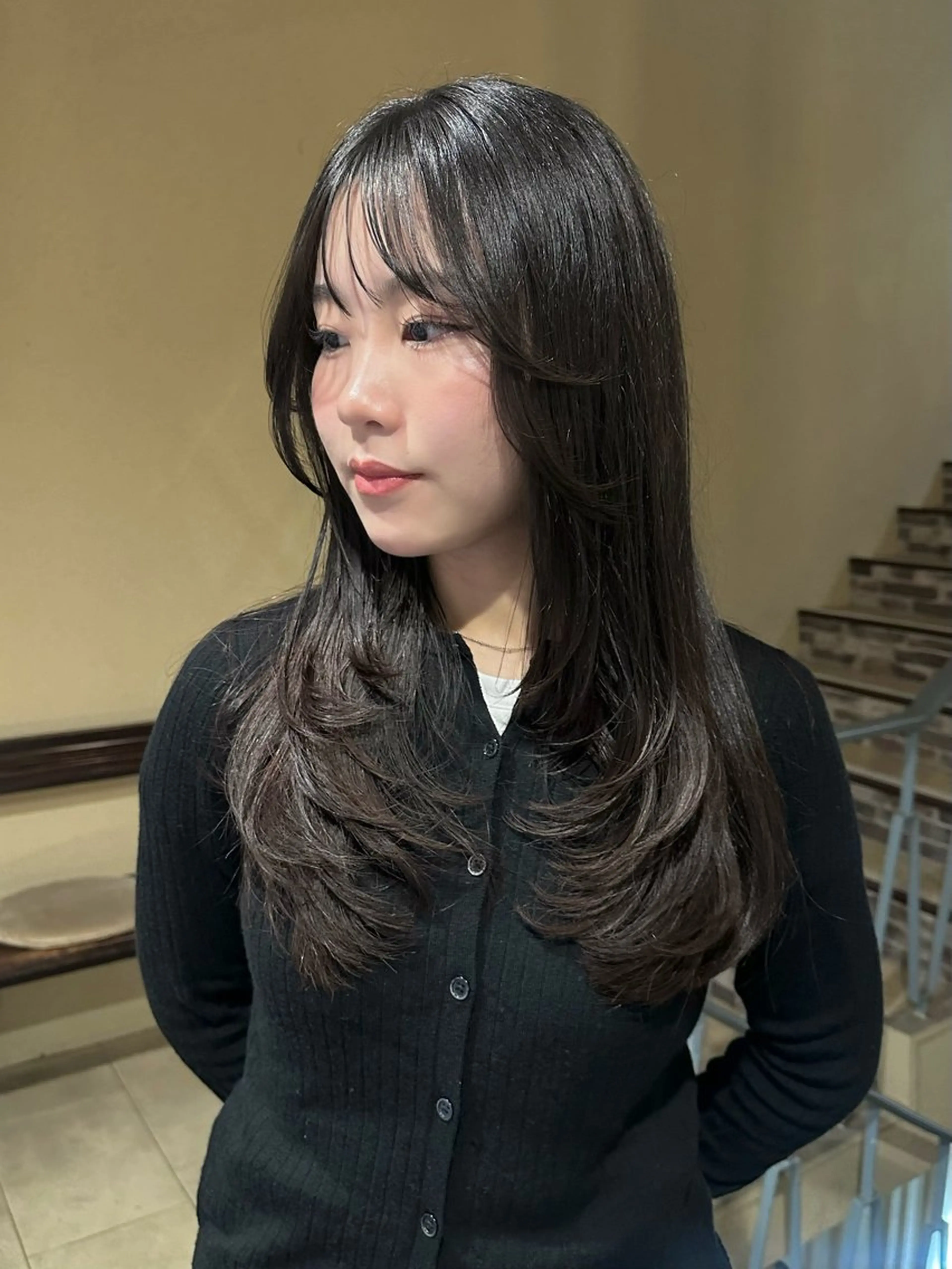 ロング カラー レイヤーカット ヘアカラー トリートメント 四日市/レイヤー /似合わせカットのヘアスタイル